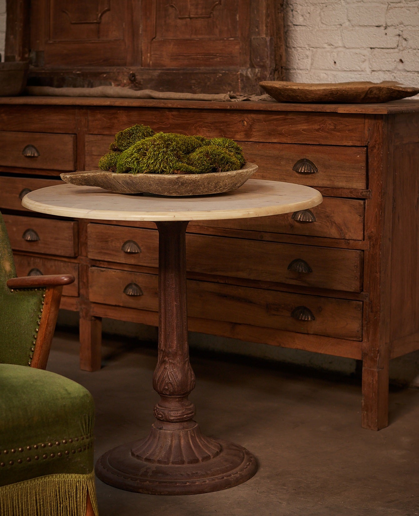 Vintage Marble Bistro Table - Round Deco from India made of Marble
