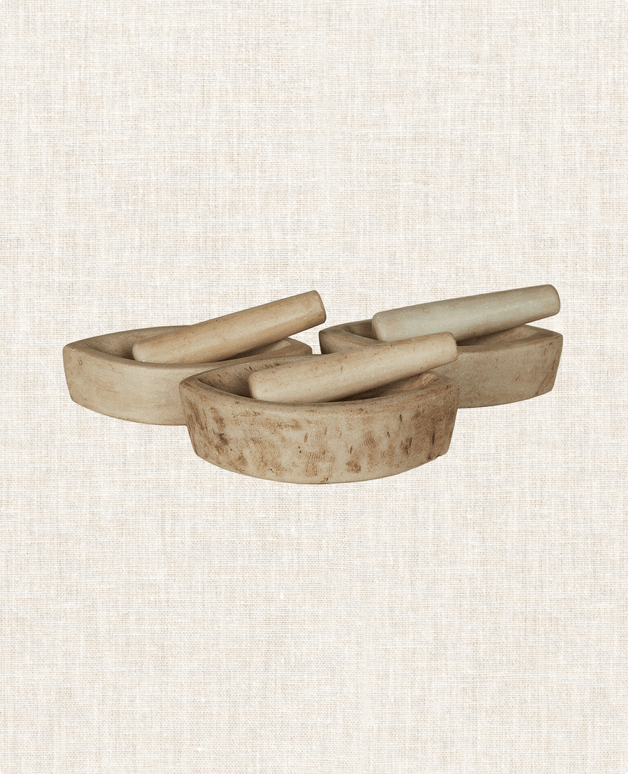 Reproduction Marble Mortar & Pestle from India made of Marble