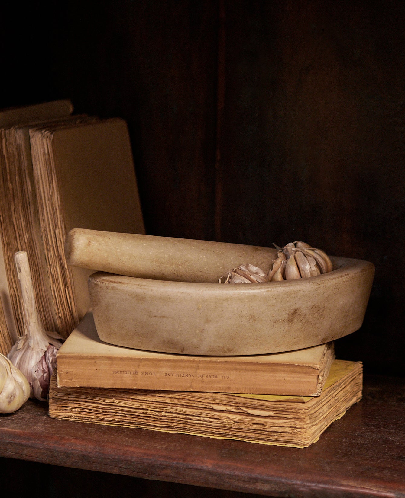 Reproduction Marble Mortar & Pestle from India made of Marble
