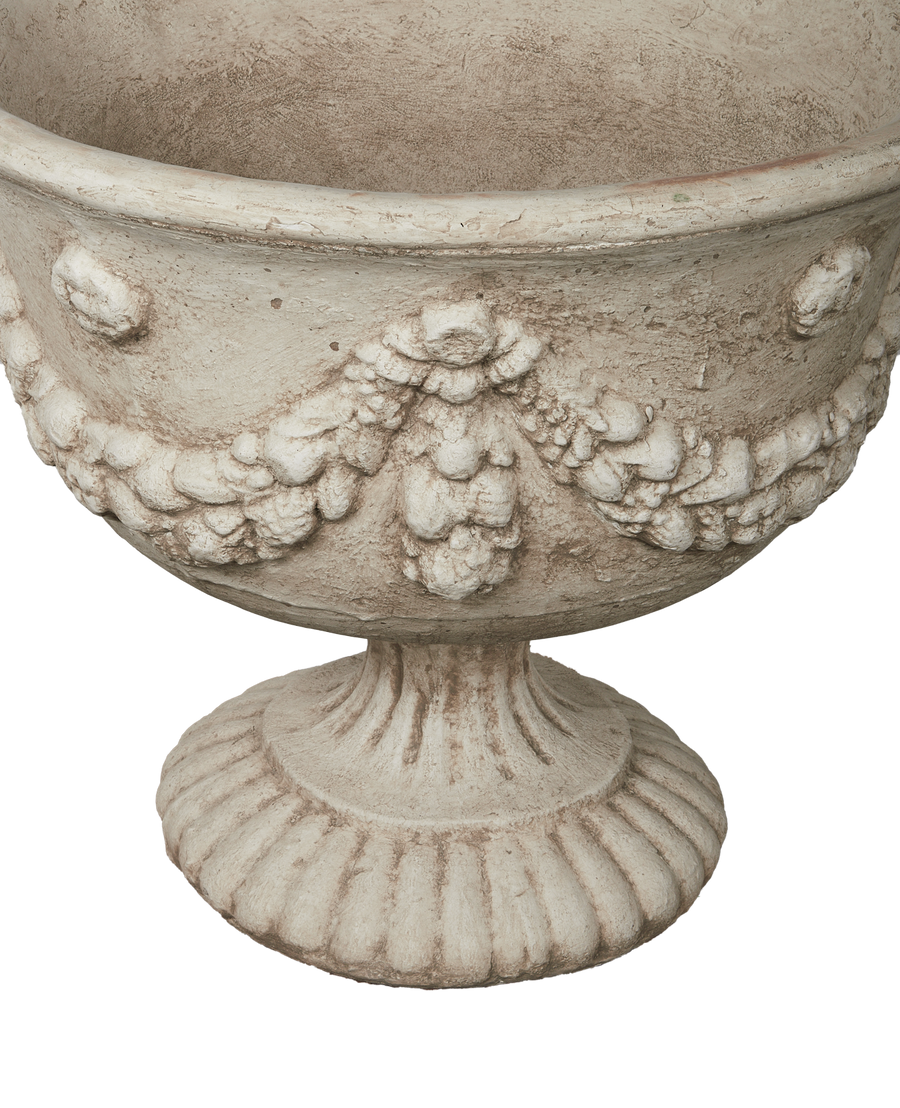 Reproduction Cast Garland Urn from Domestic made of Cement