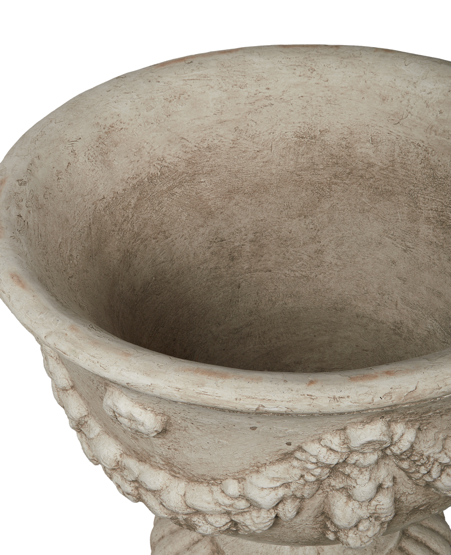Reproduction Cast Garland Urn from Domestic made of Cement