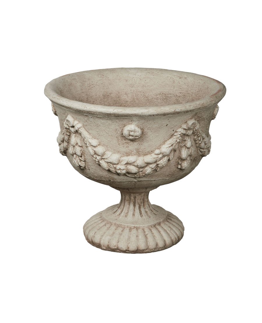 Reproduction Cast Garland Urn from Domestic made of Cement