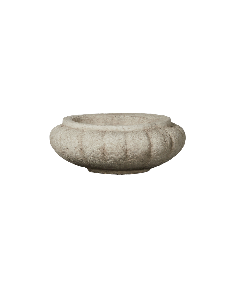 Reproduction Cast Fluted Oval Planter from Domestic made of Cement