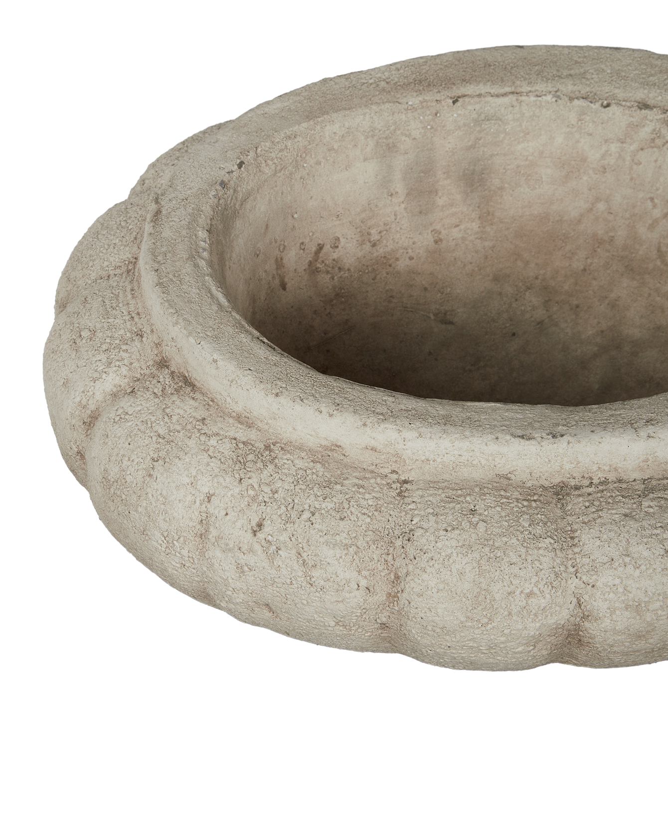 Reproduction Cast Fluted Oval Planter from Domestic made of Cement