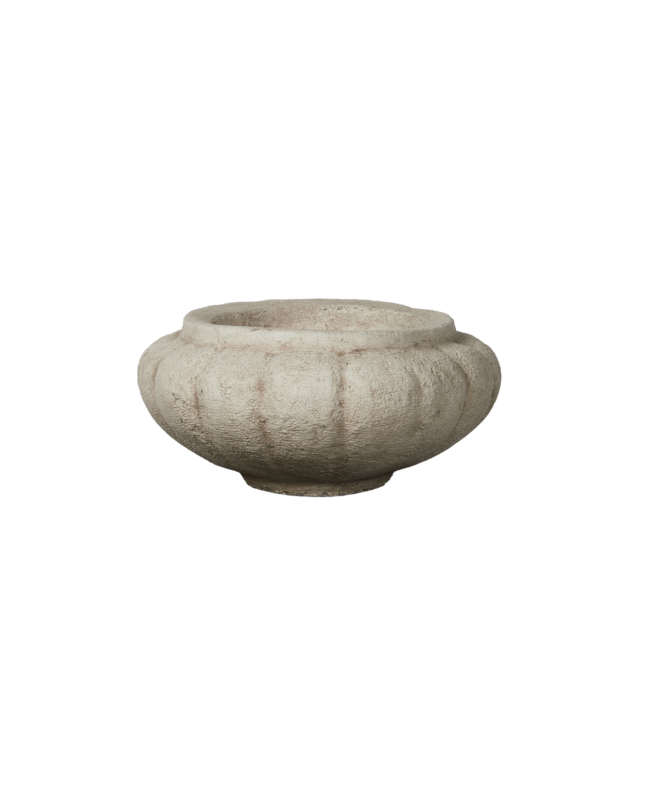 Reproduction Cast Fluted Oval Planter from Domestic made of Cement