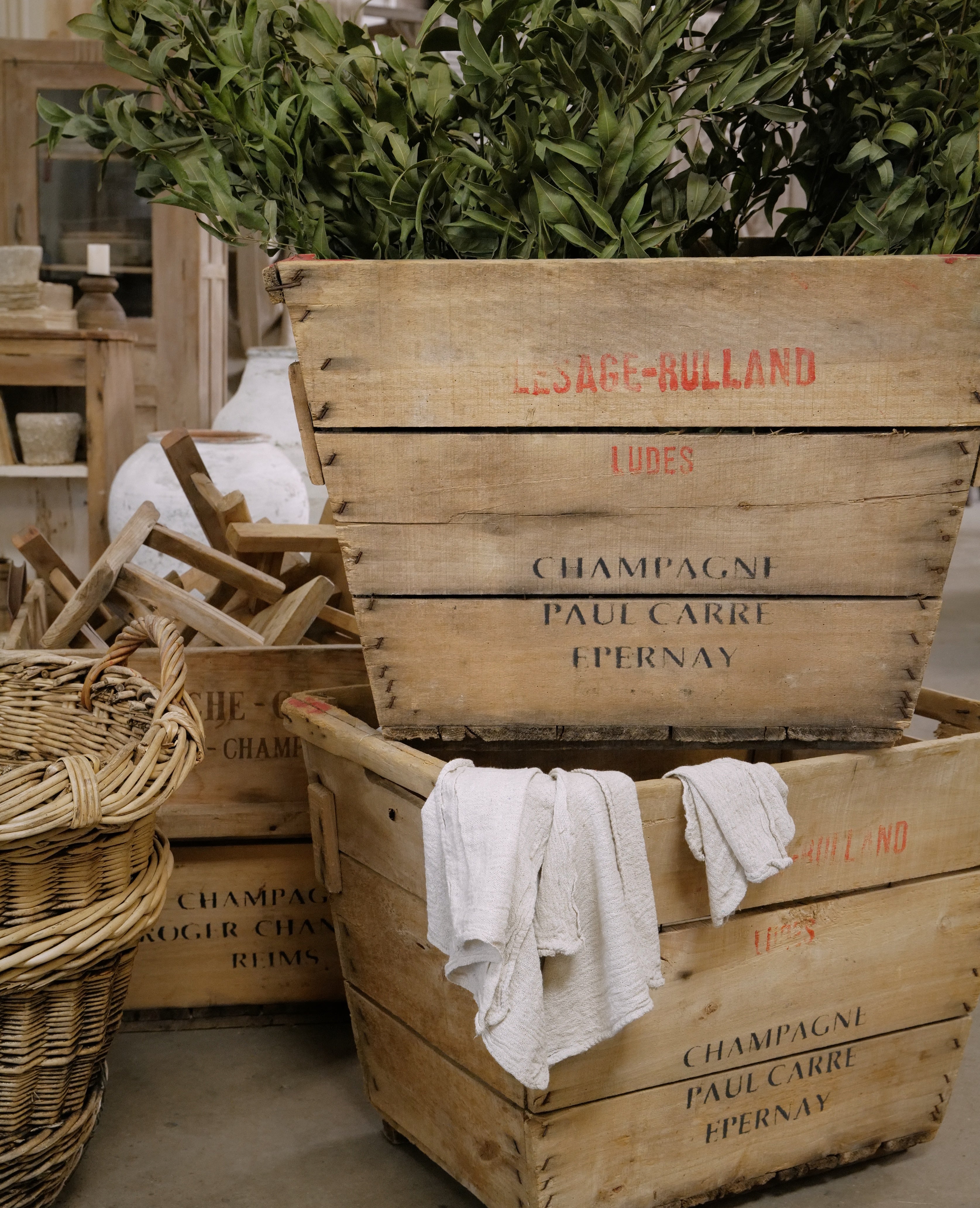 Vintage Champagne Crate from France made of Wood