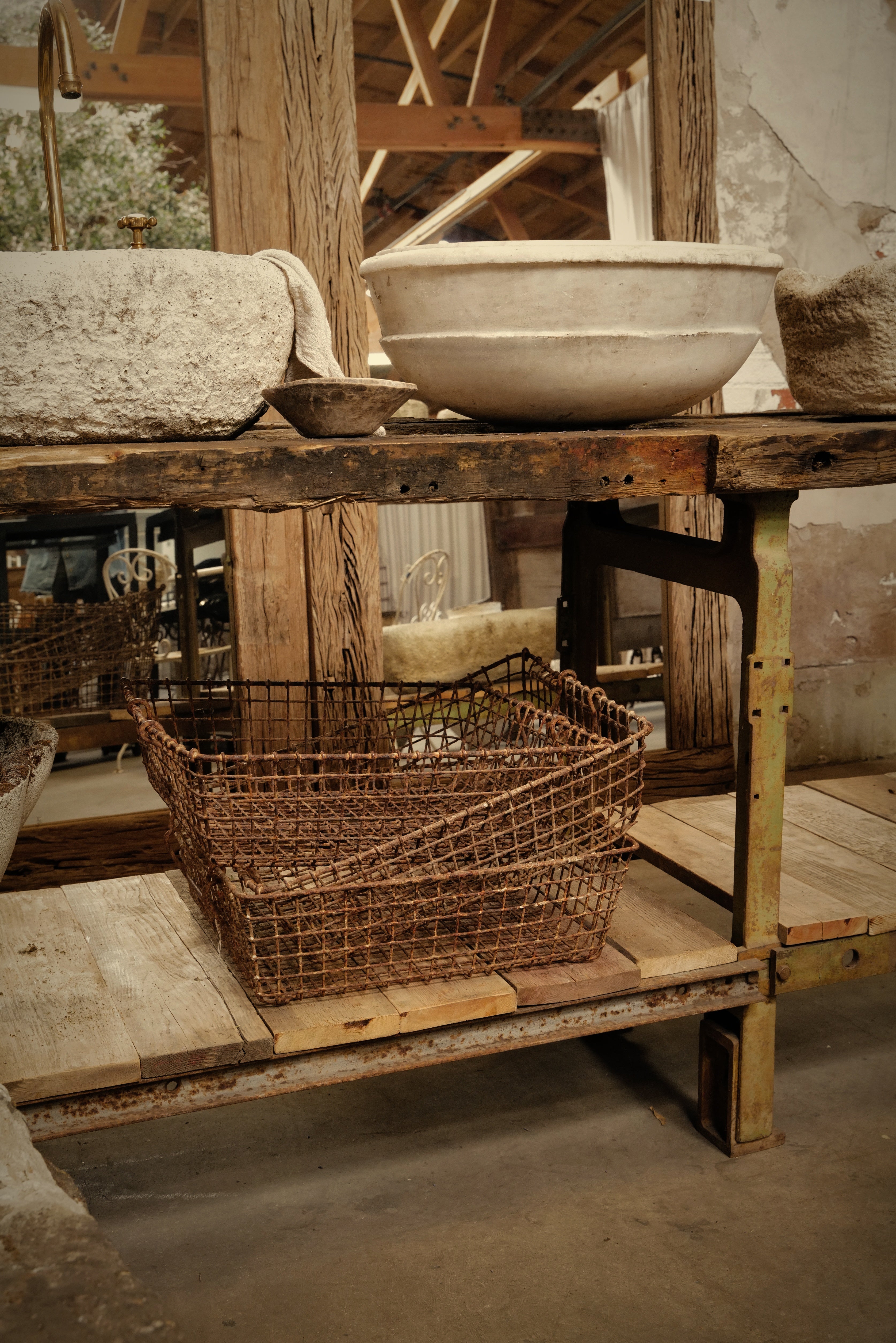Vintage Oyster Wire Basket from France made of Metal