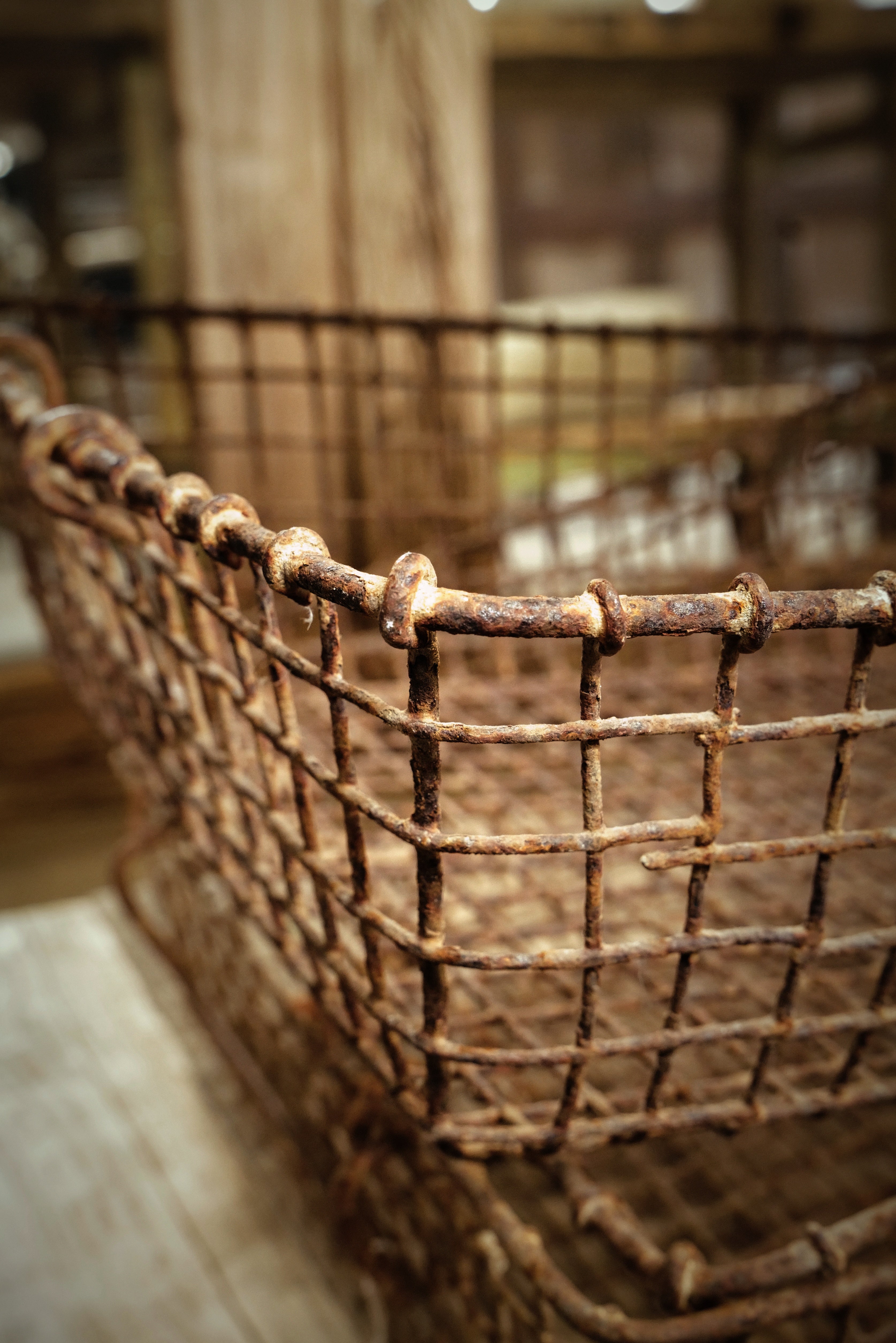 Vintage Oyster Wire Basket from France made of Metal