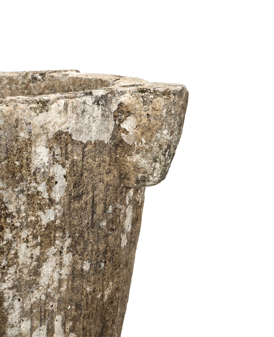 Antique Stone Mortar Planter from France made of Stone