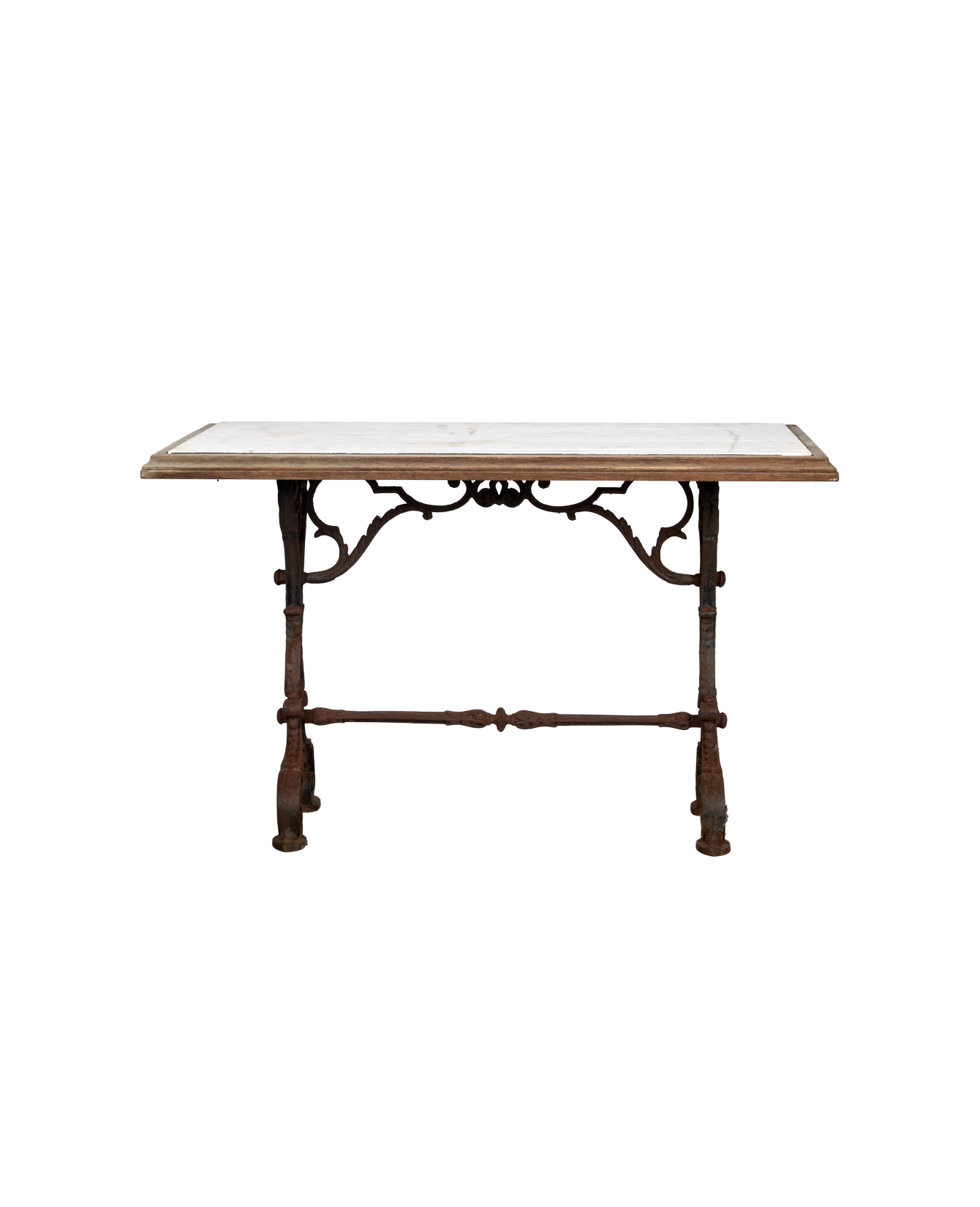 Liege Marble Cafe Table - Wood Trim