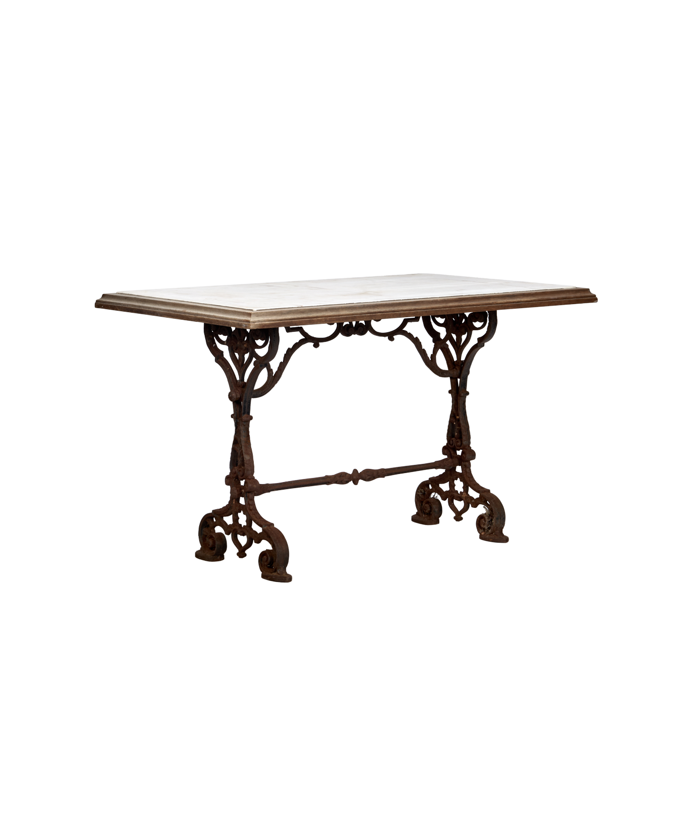 Liege Marble Cafe Table - Wood Trim