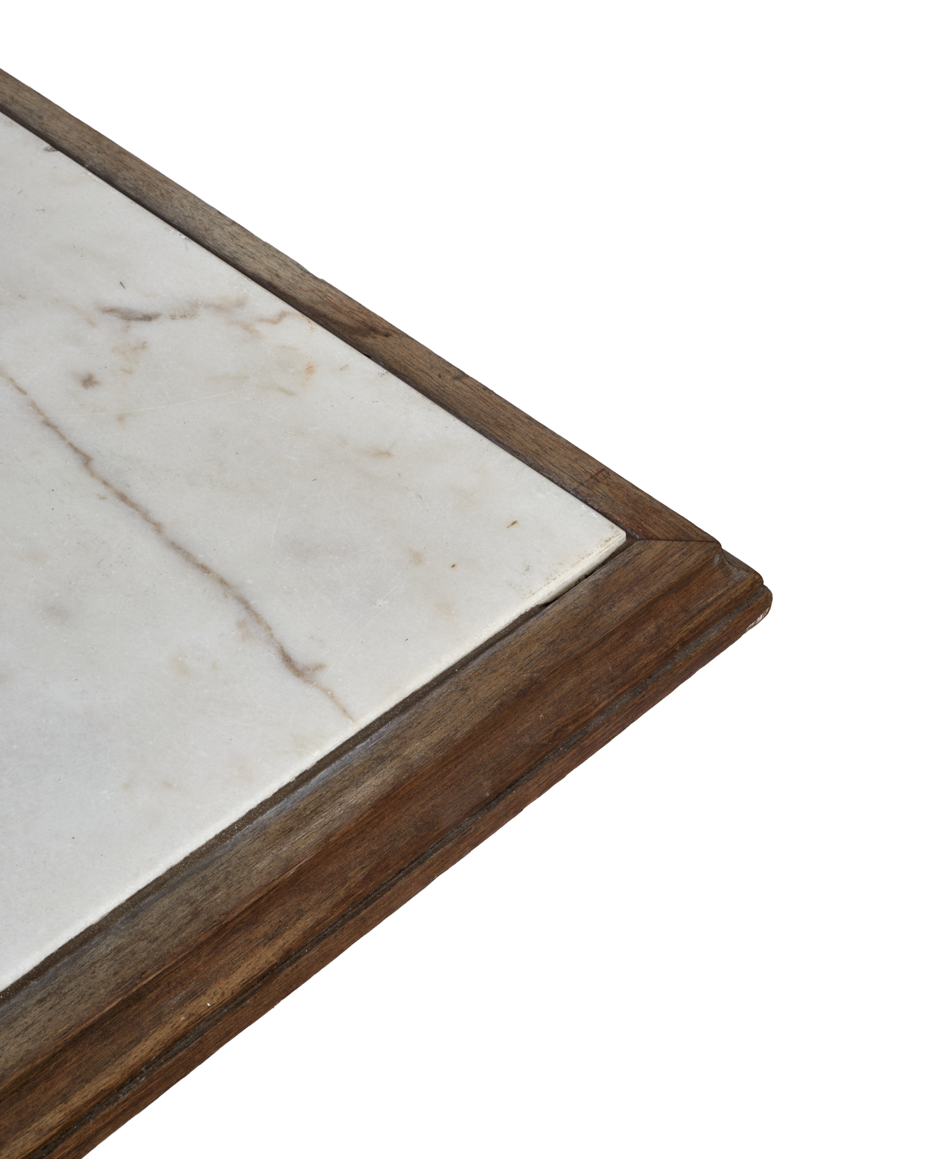 Liege Marble Cafe Table - Wood Trim