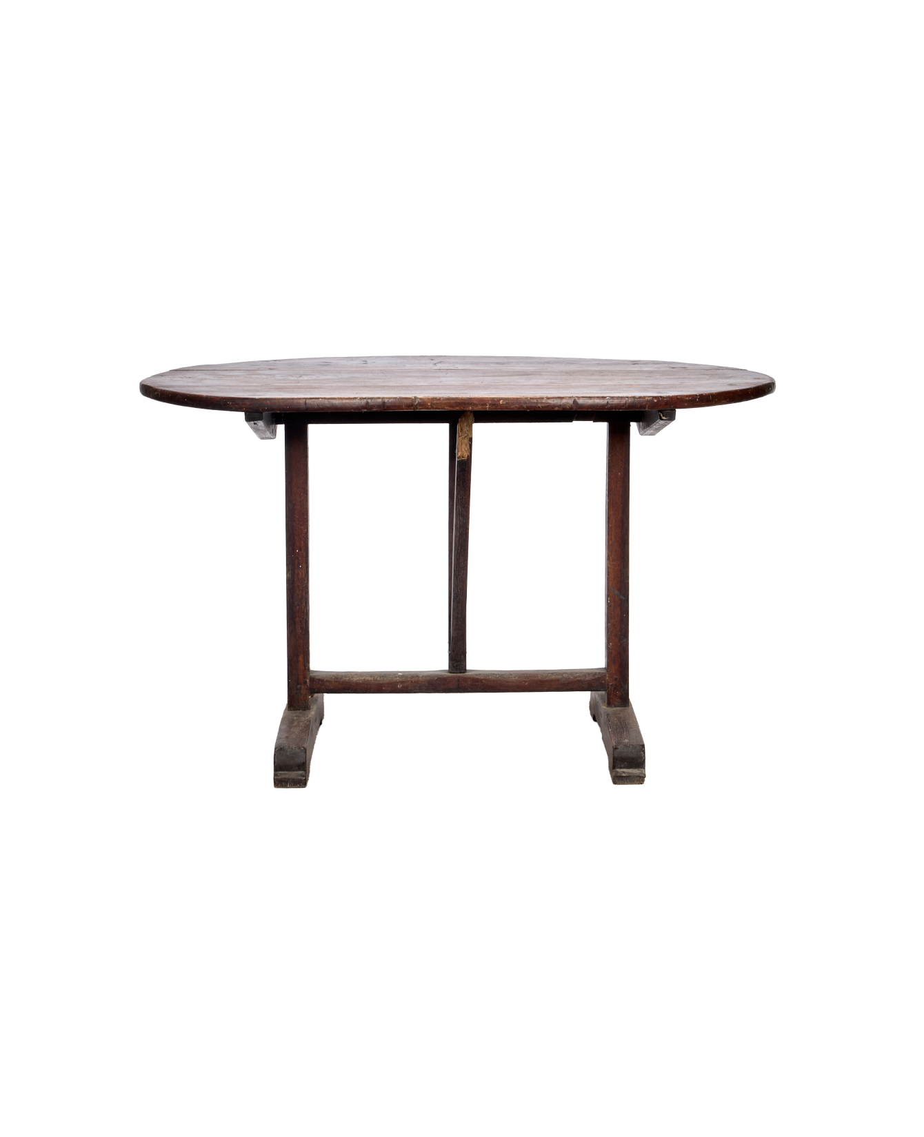 Vintage Wine Tasting Table - Oval from France made of Wood