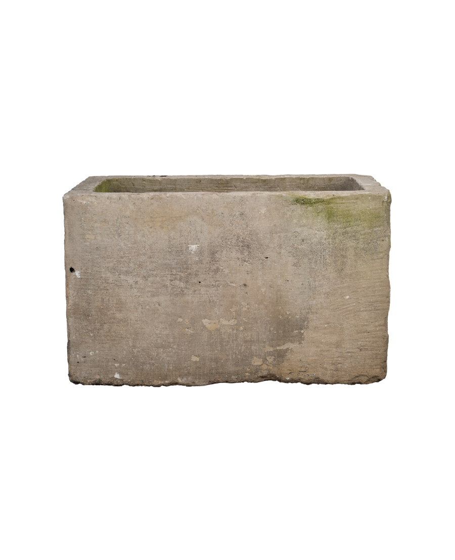 Vintage French Limestone Trough  - Rectangle from France - Planters, Fountains, & Water Features