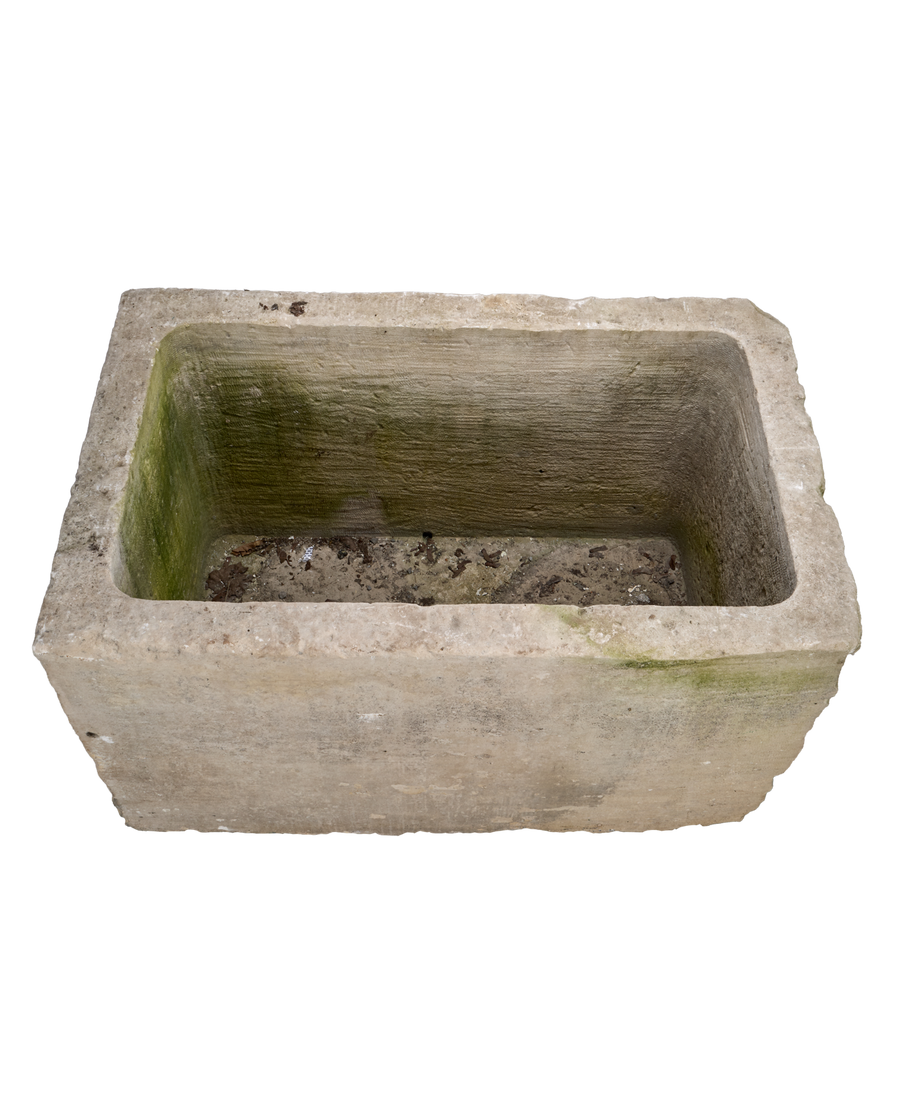 Vintage French Limestone Trough  - Rectangle from France - Planters, Fountains, & Water Features