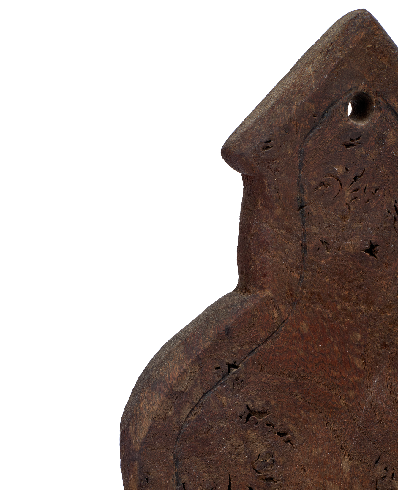 Vintage Scallop Wall Pocket from France made of Wood