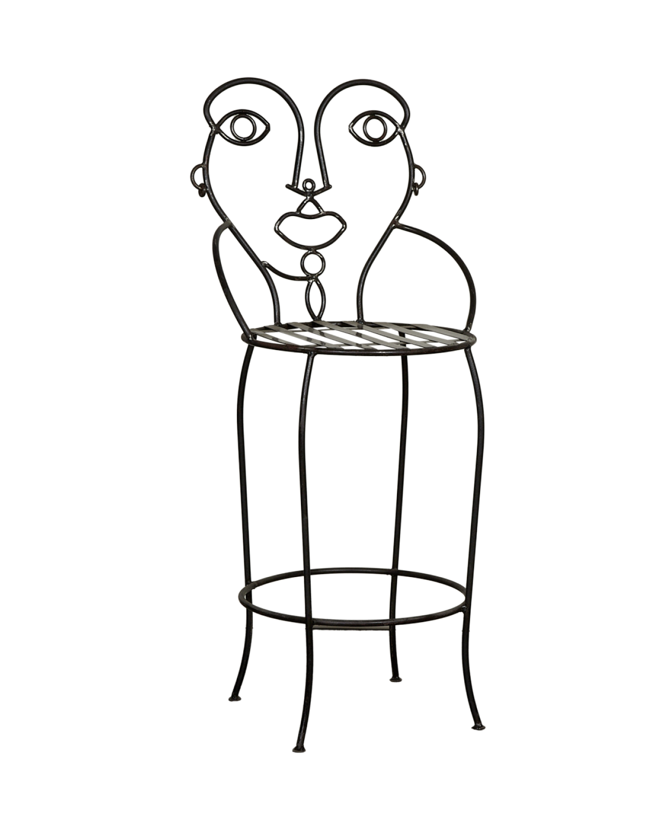 Reproduction Metal Face Bar Stool - Hers from Mexico made of Metal