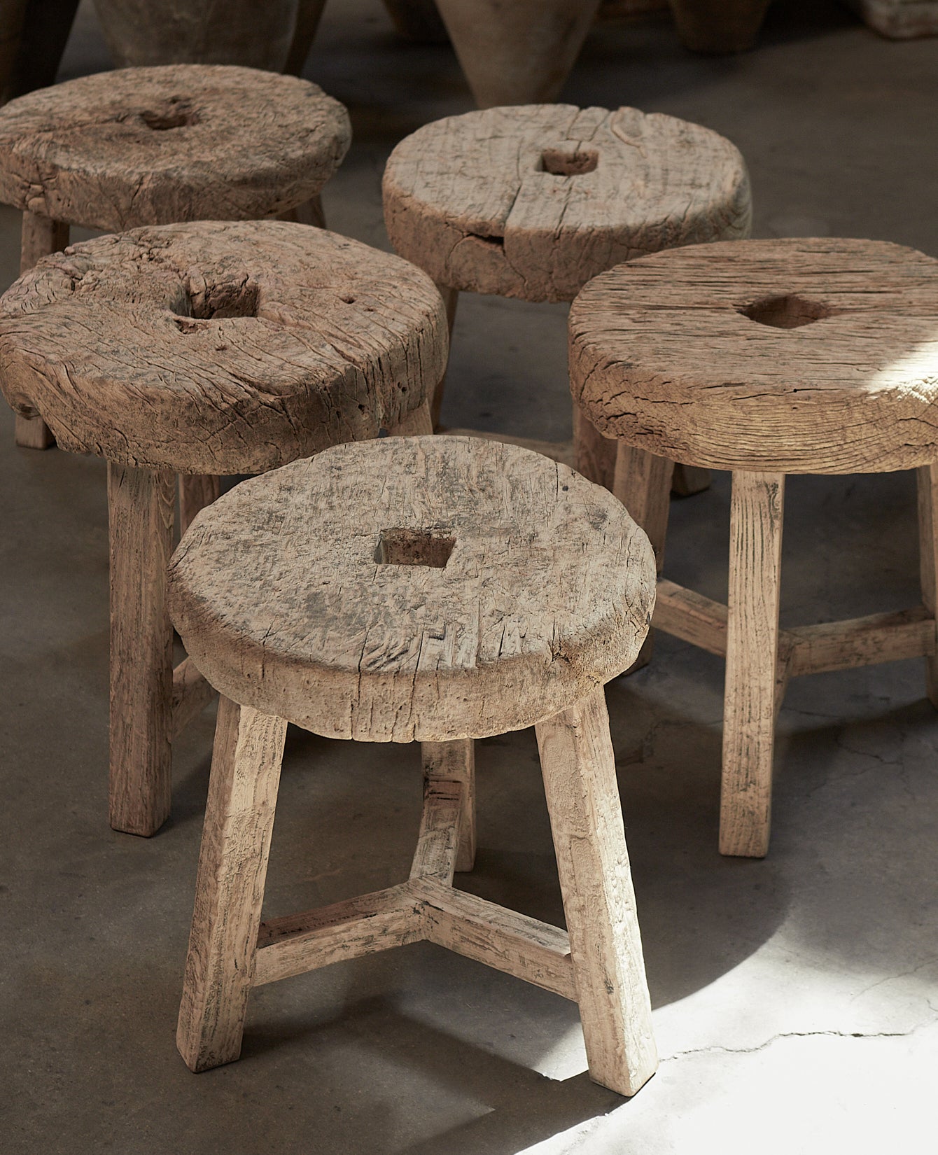 Reclaimed Wheel Side Table from China made of Wood