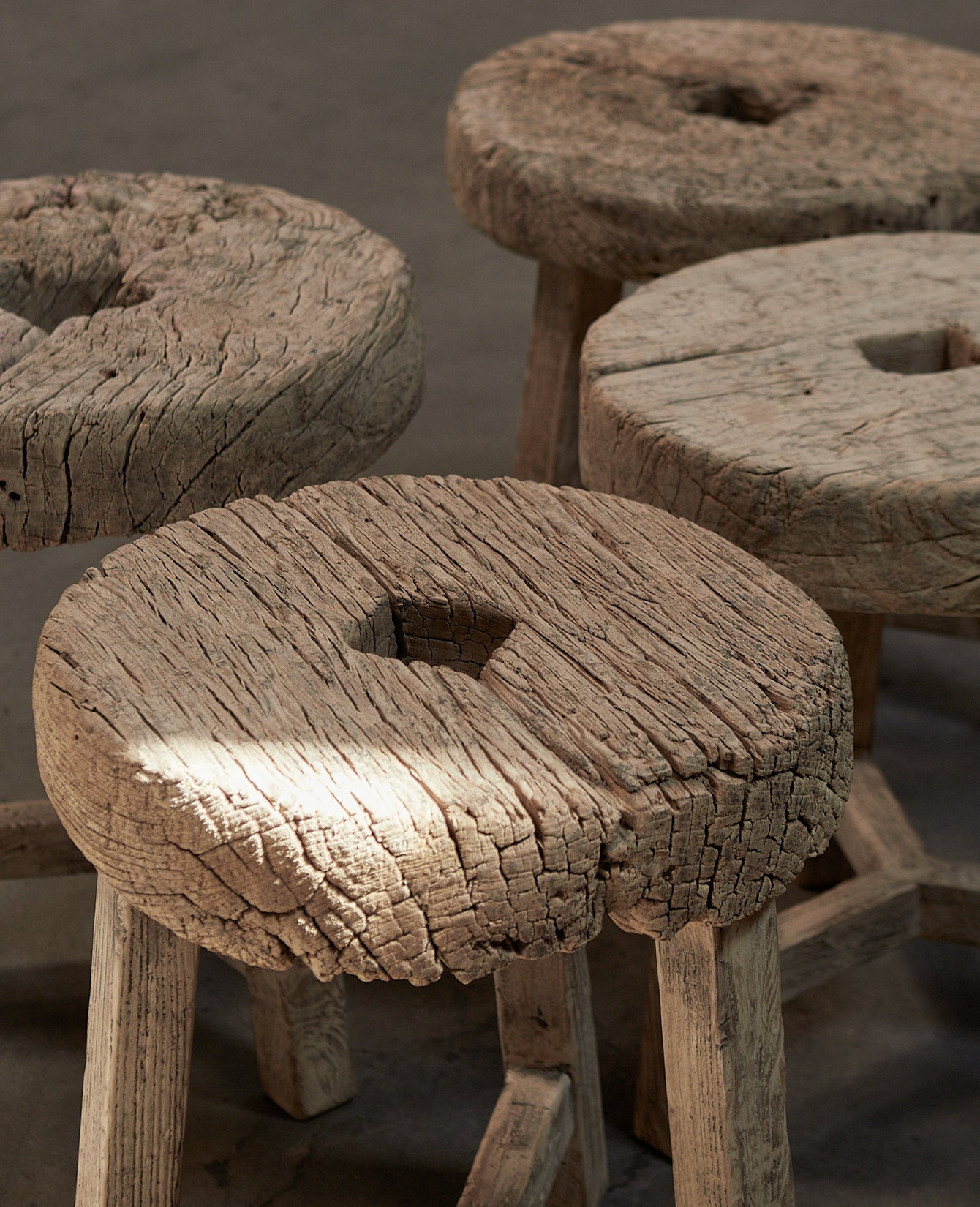 Reclaimed Wheel Side Table from China made of Wood