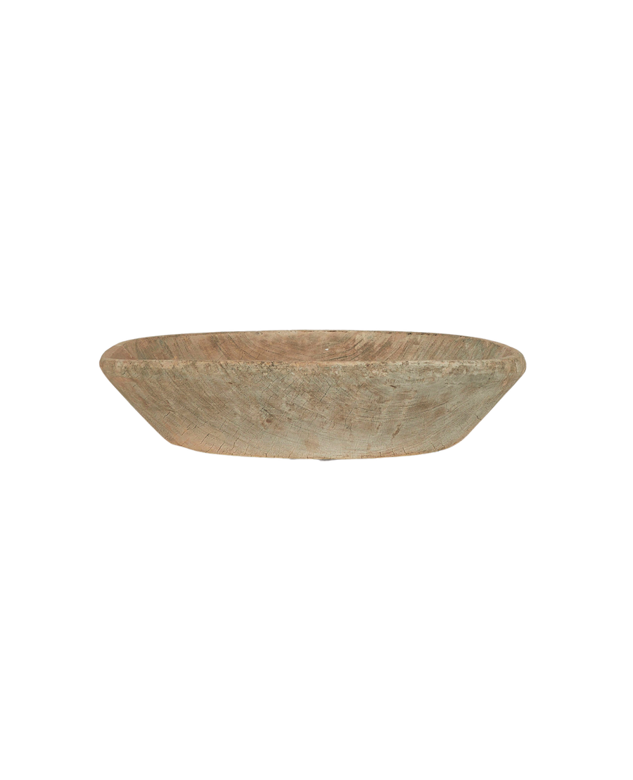 Vintage Wood Bowl - Bleached from India made of Wood