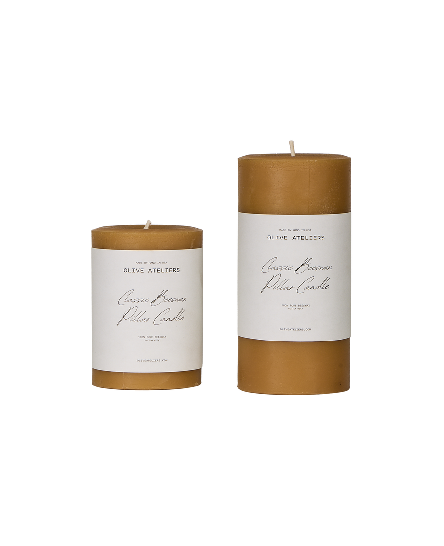 Classic Beeswax Pillar Candle - Natural