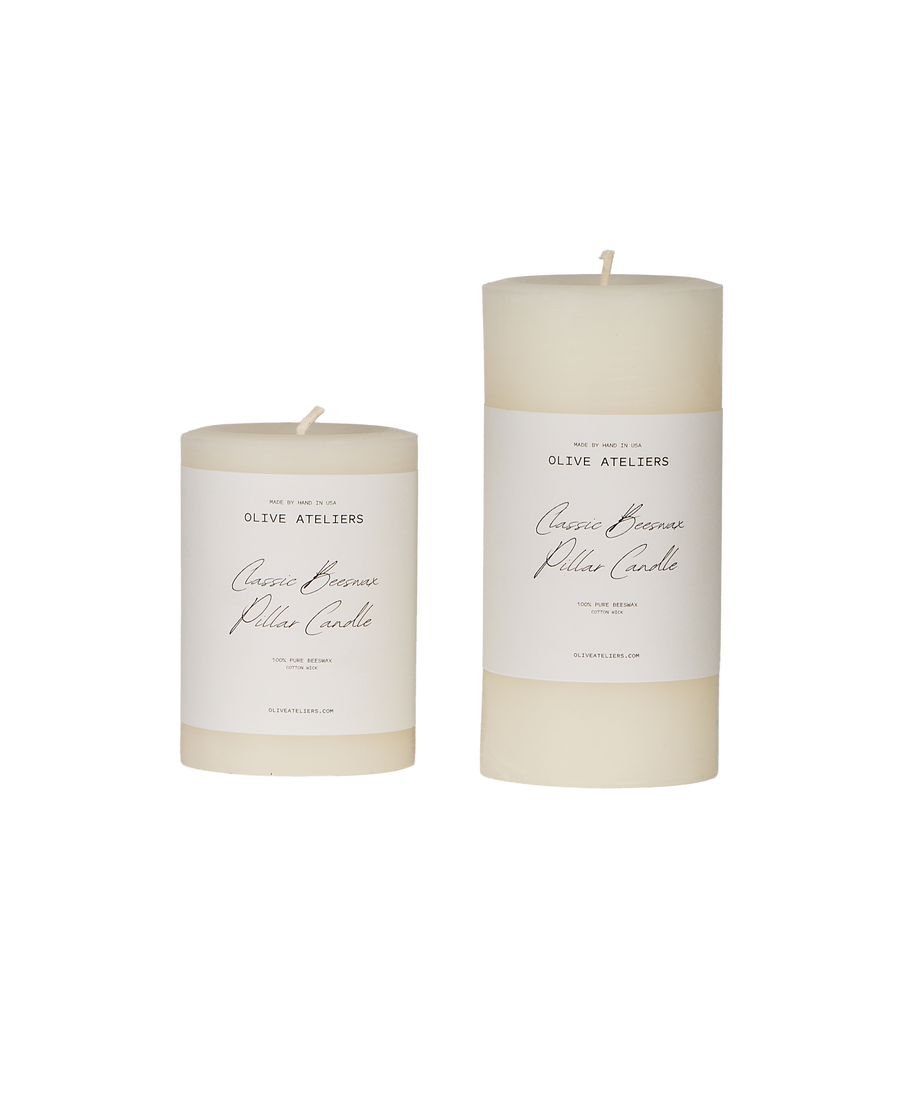 Classic Beeswax Pillar Candle - Ivory