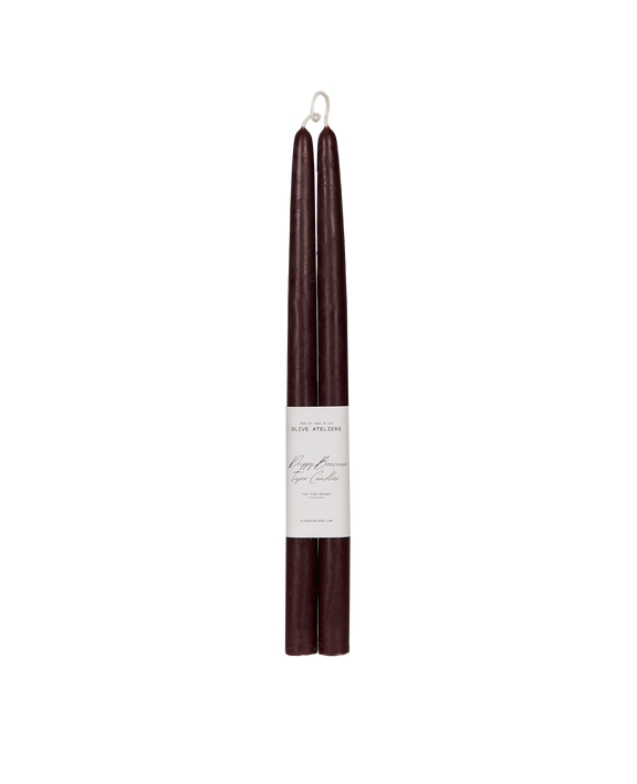 Drippy Beeswax Taper Candle - Burgundy