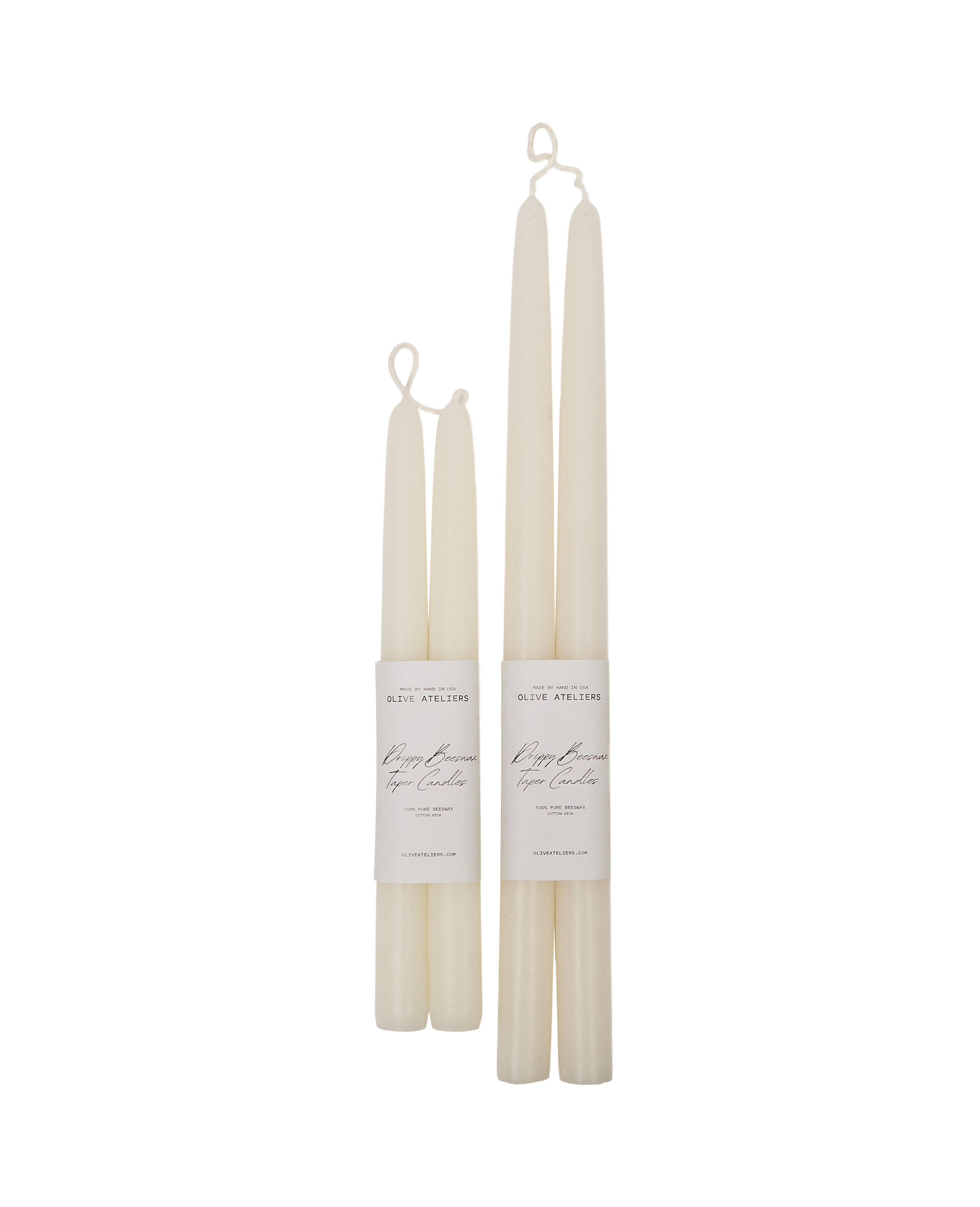Drippy Beeswax Taper Candle - Ivory
