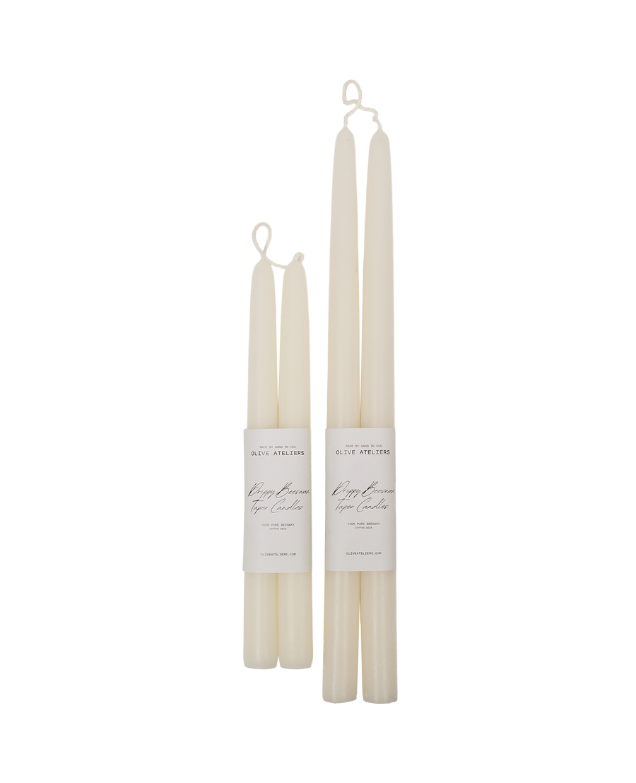 Drippy Beeswax Taper Candle - Ivory