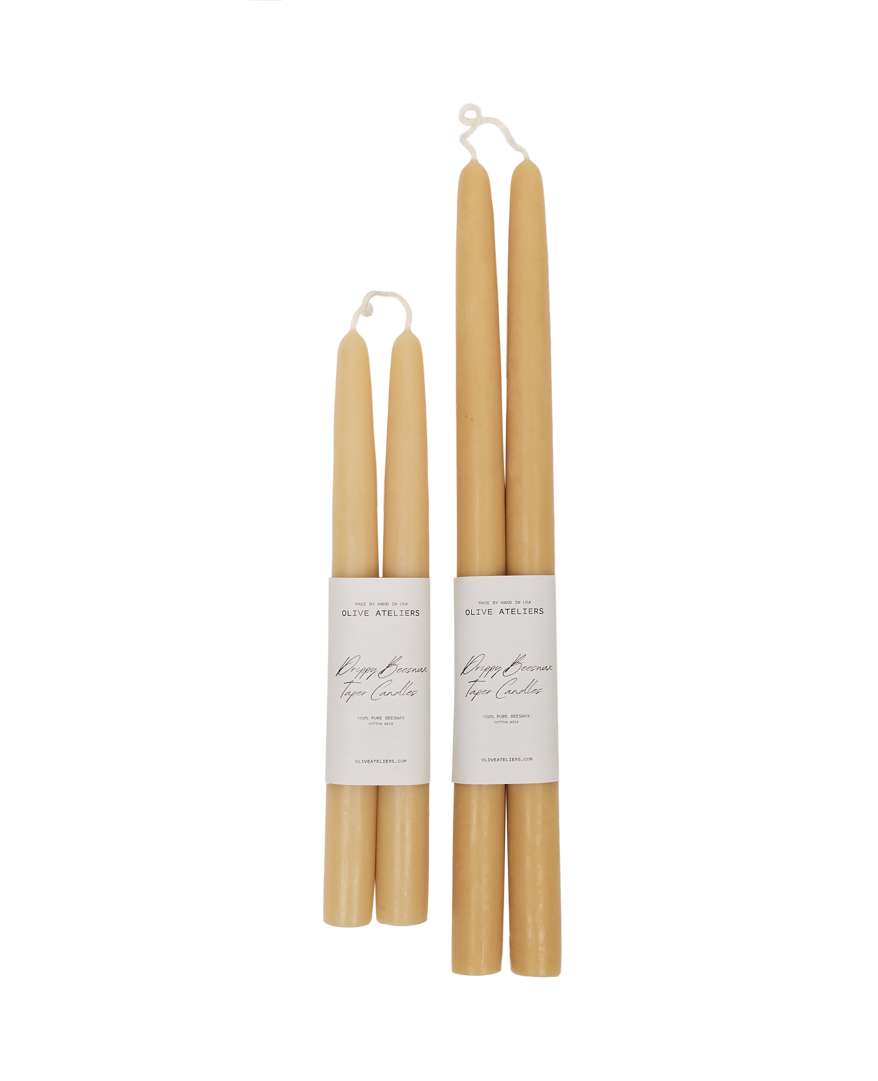 Drippy Beeswax Taper Candle - Natural