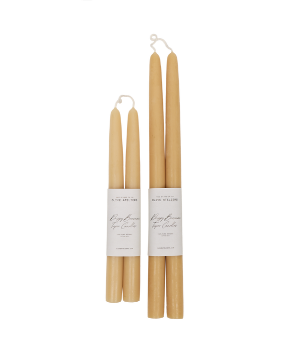 Drippy Beeswax Taper Candle - Natural