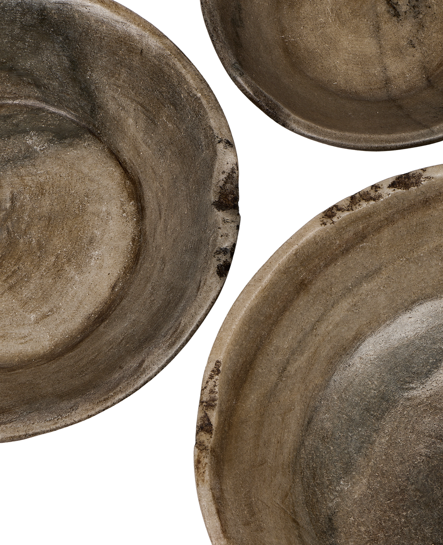 Carved Marble Bowl - Gray