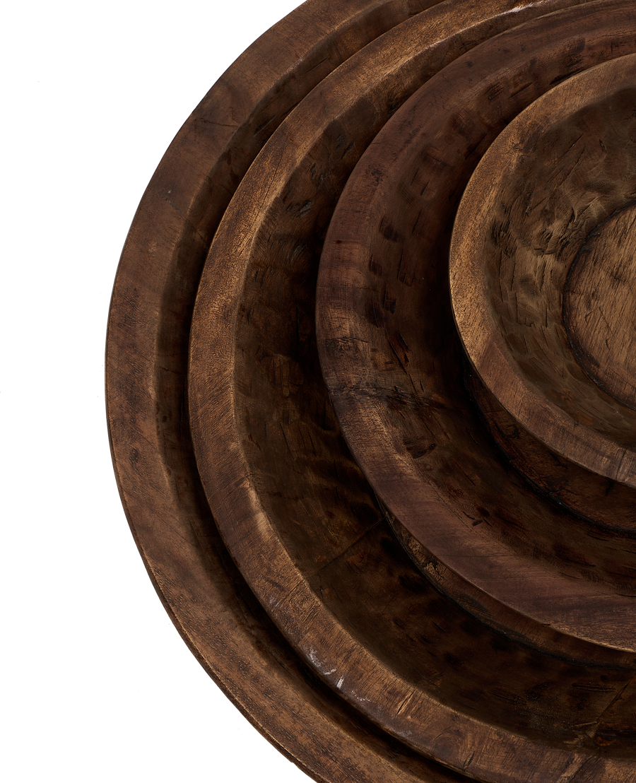 Carved Wood Bowl - Natural