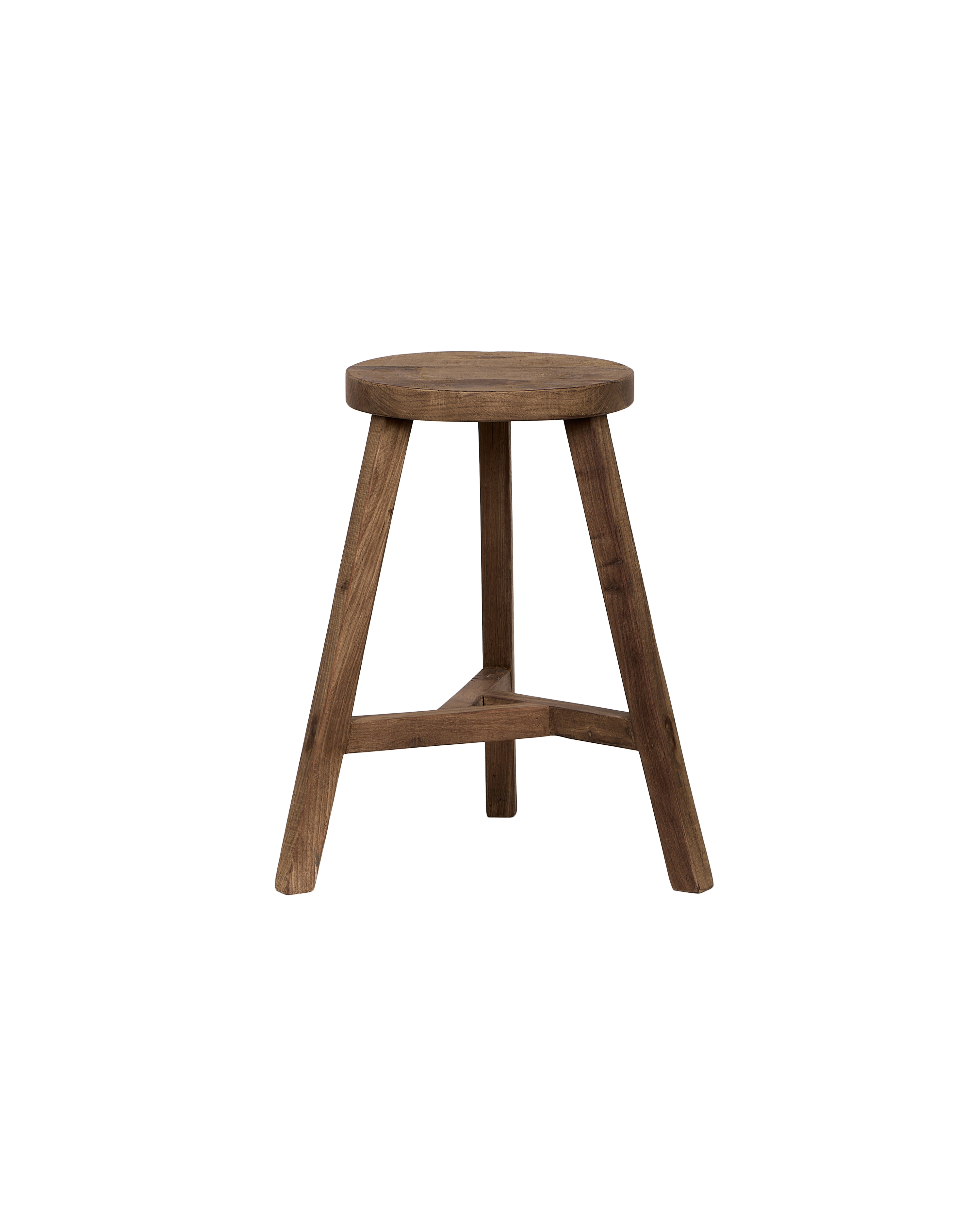 Round Reclaimed Wood Stool