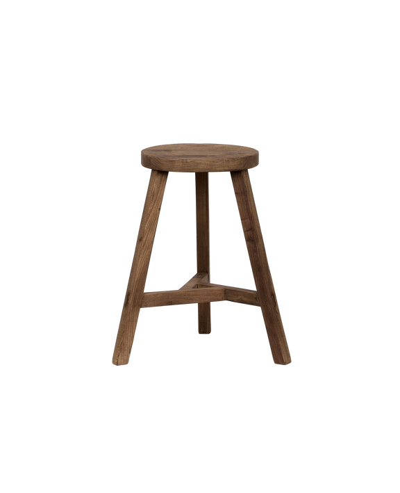 Round Reclaimed Wood Stool