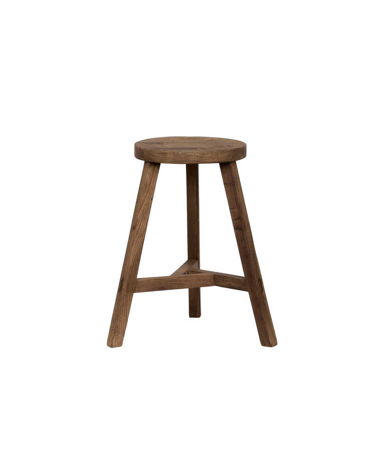 Round Reclaimed Wood Stool