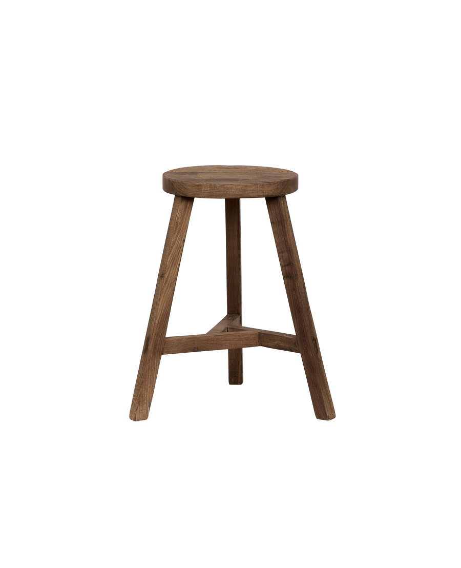 Round Reclaimed Wood Stool