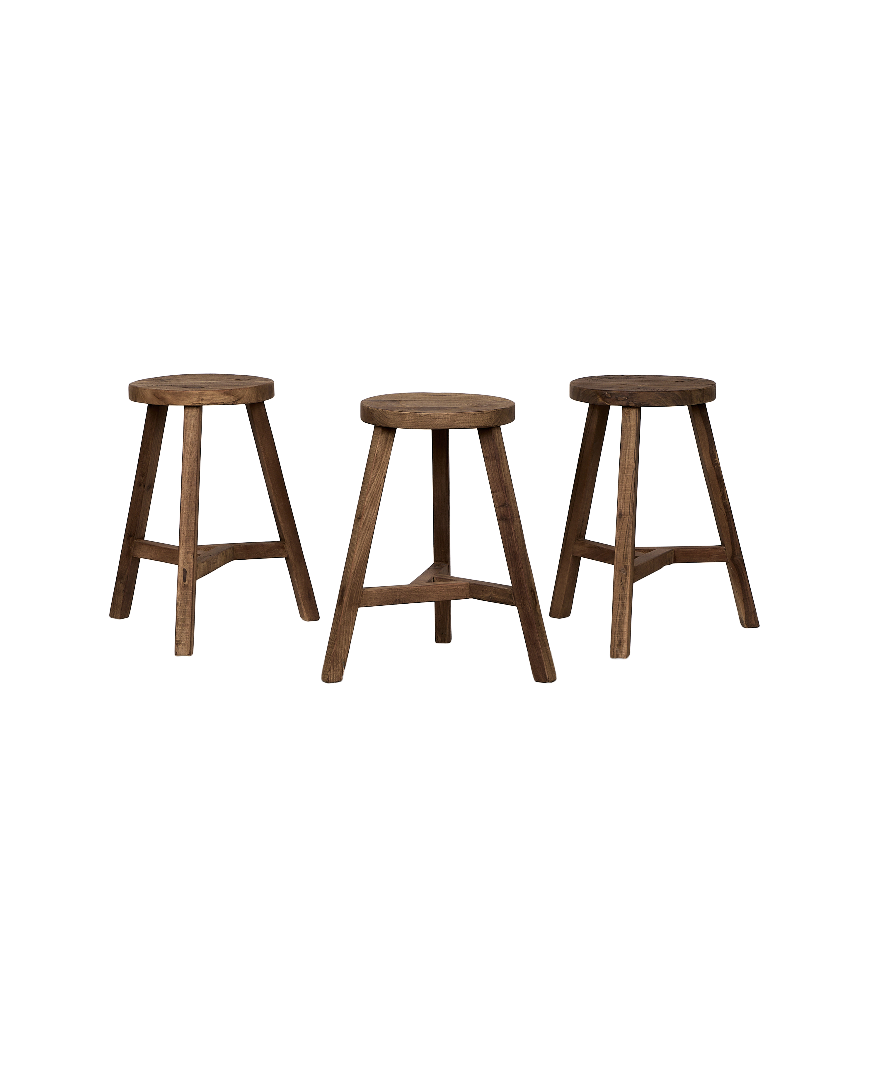 Round Reclaimed Wood Stool