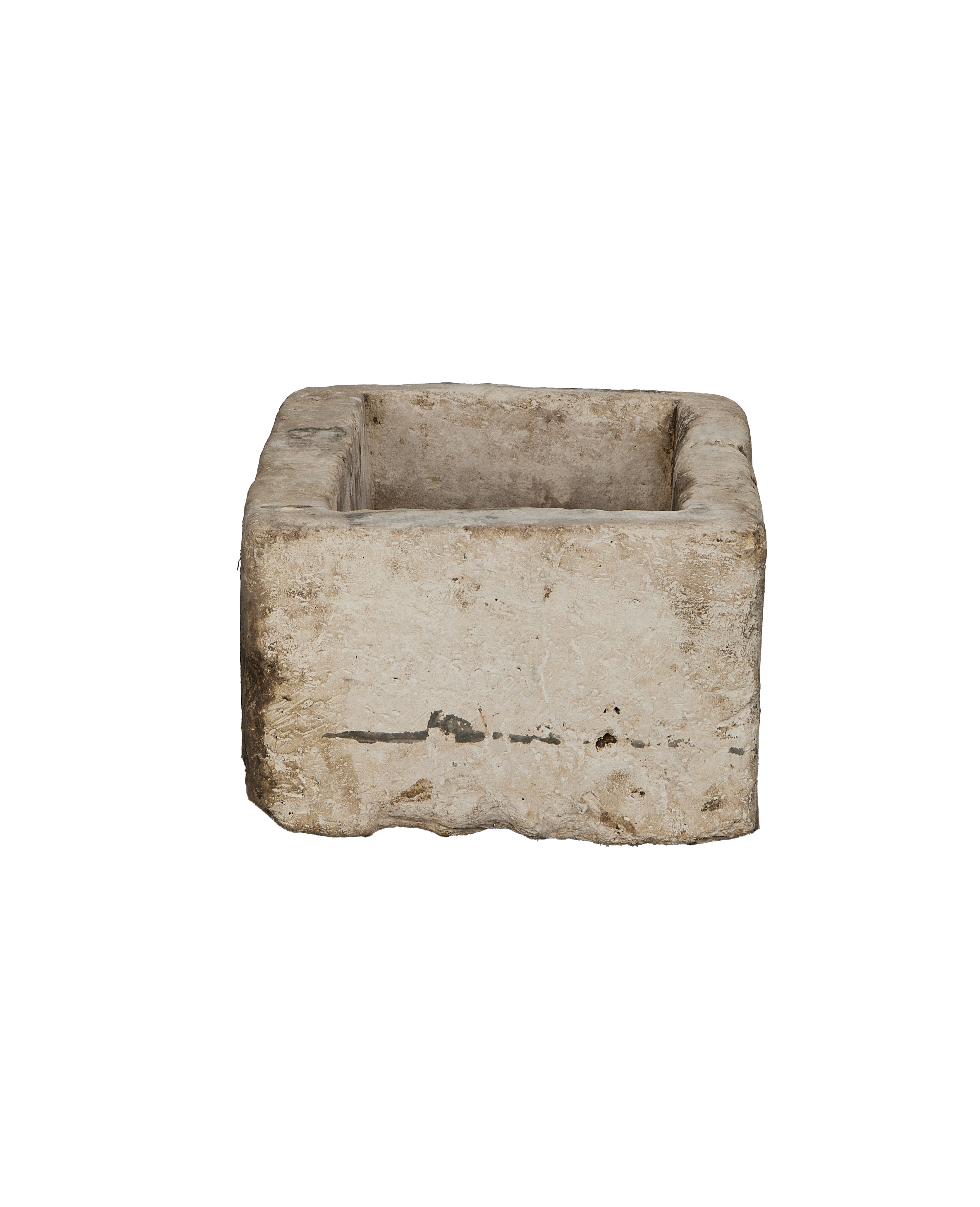 Vintage rectangular limestone trough, showing rugged natural texture and character from use.