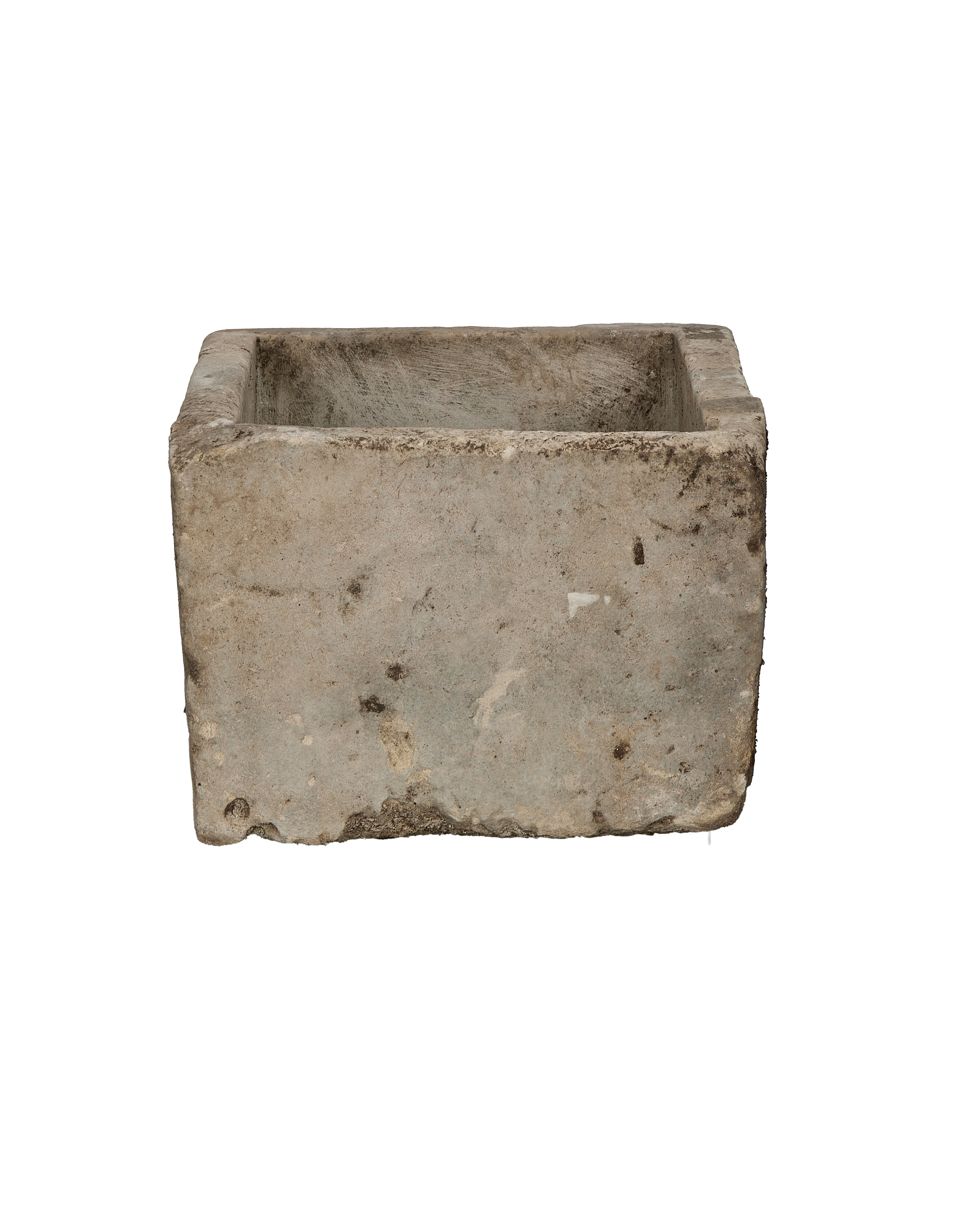 Vintage Indonesian rectangular limestone trough showing weathered texture and natural imperfections.