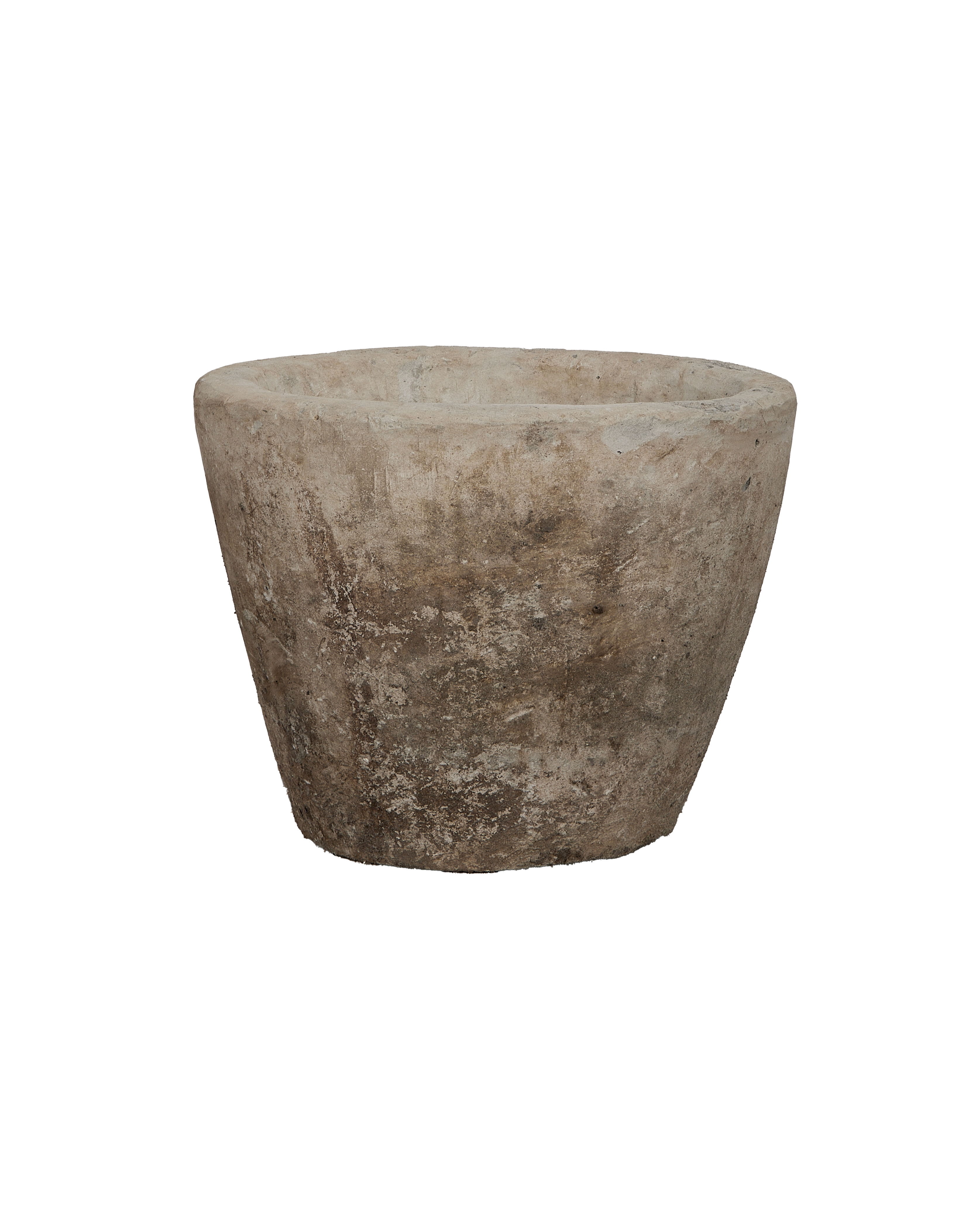 Vintage Indian limestone round trough, showing weathered texture from Indonesia.