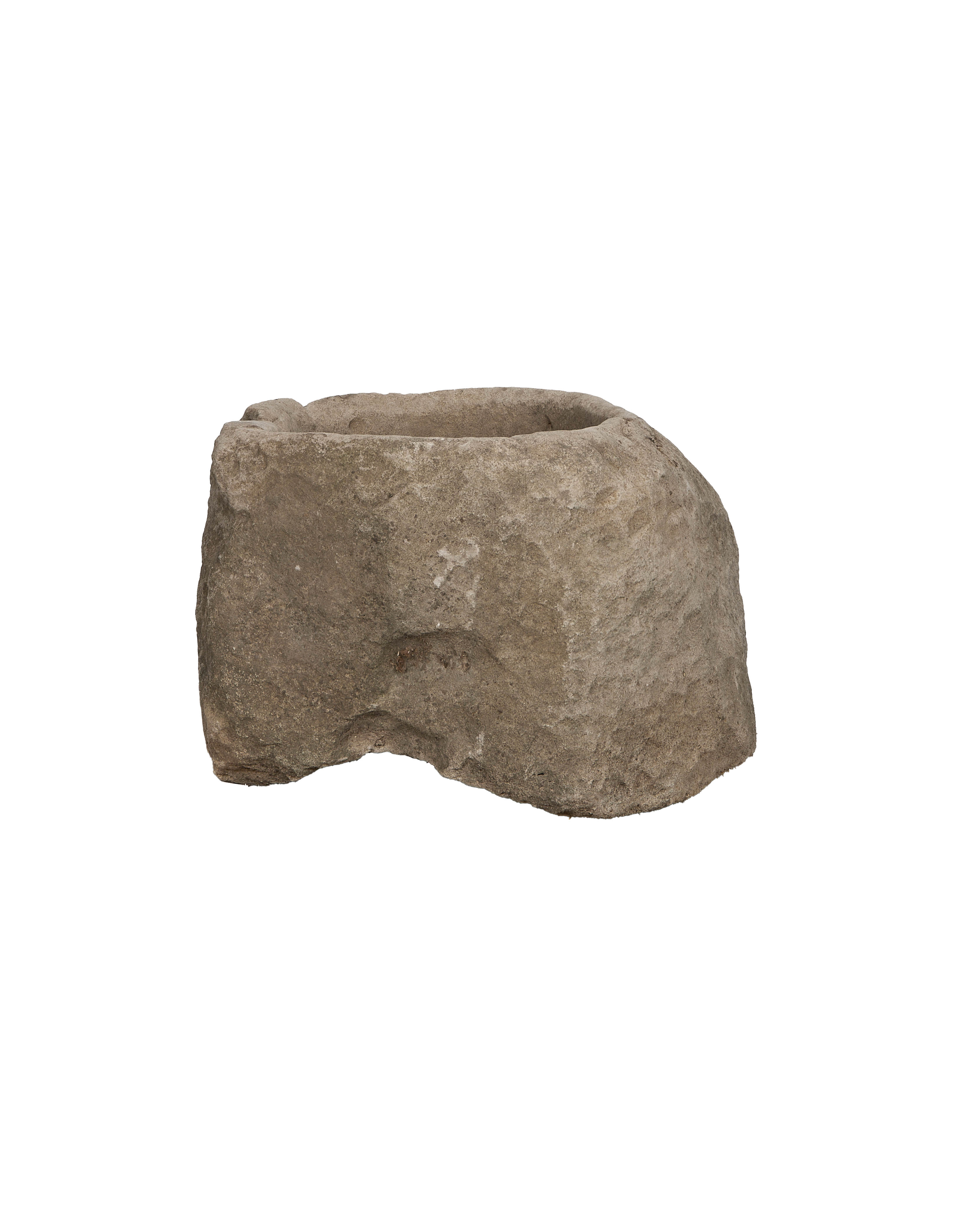 Vintage Indonesian limestone trough, OAK, with unique rustic texture and natural weathered details.