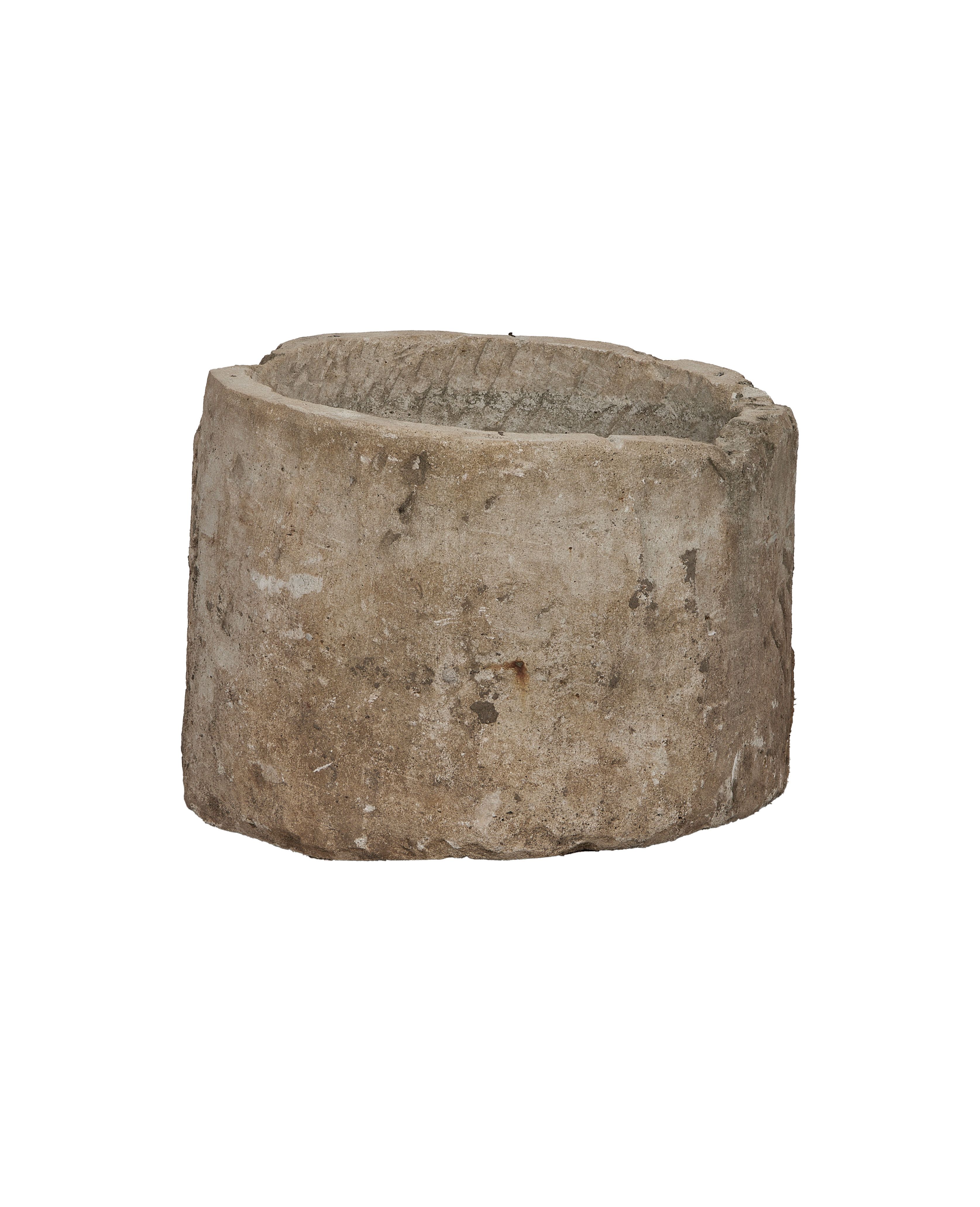 Vintage Indonesian limestone trough, oblong shape, showing natural rough texture and patina.