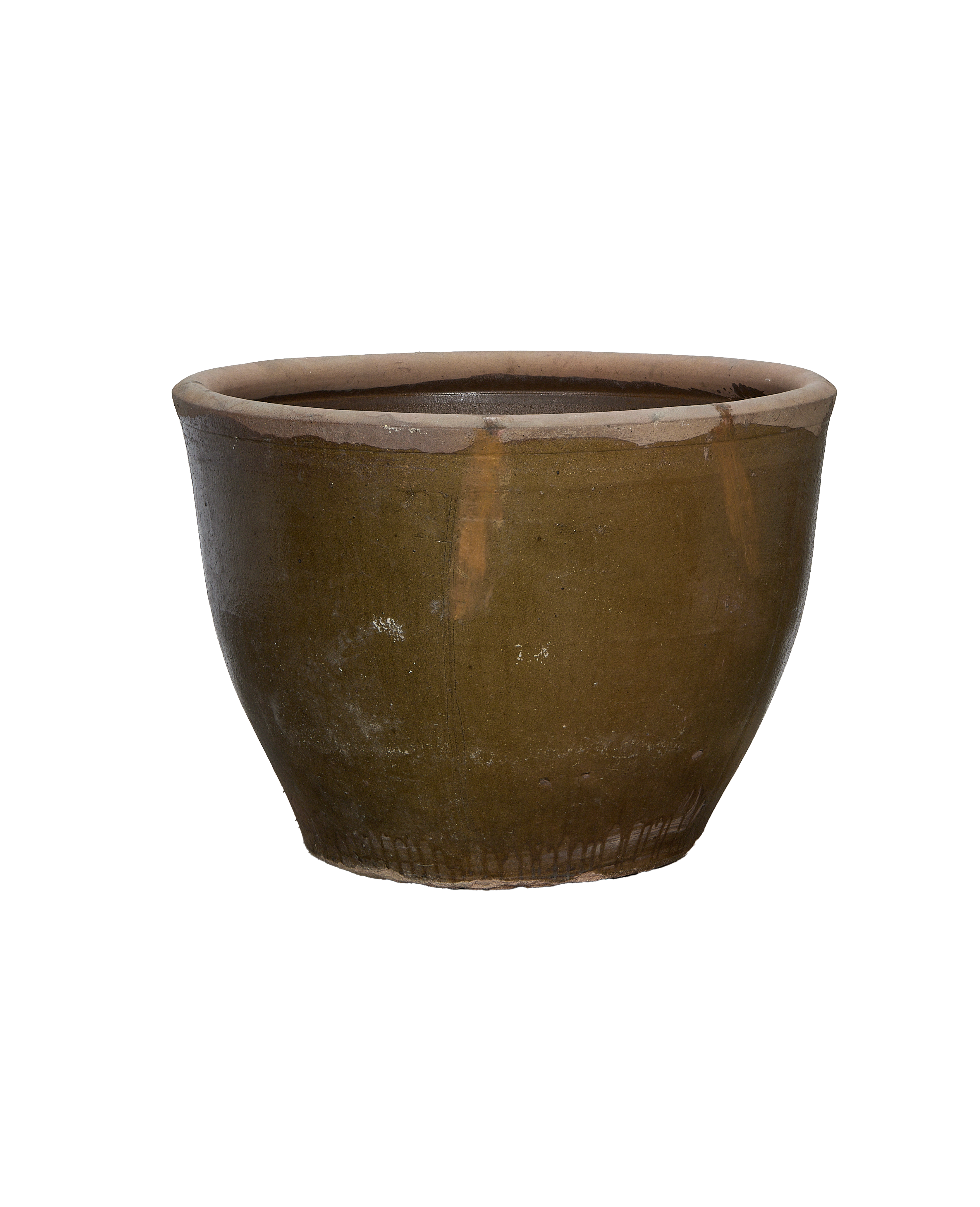 Vintage Chinese ceramic mulberry planter, oak glaze showing unique patina.