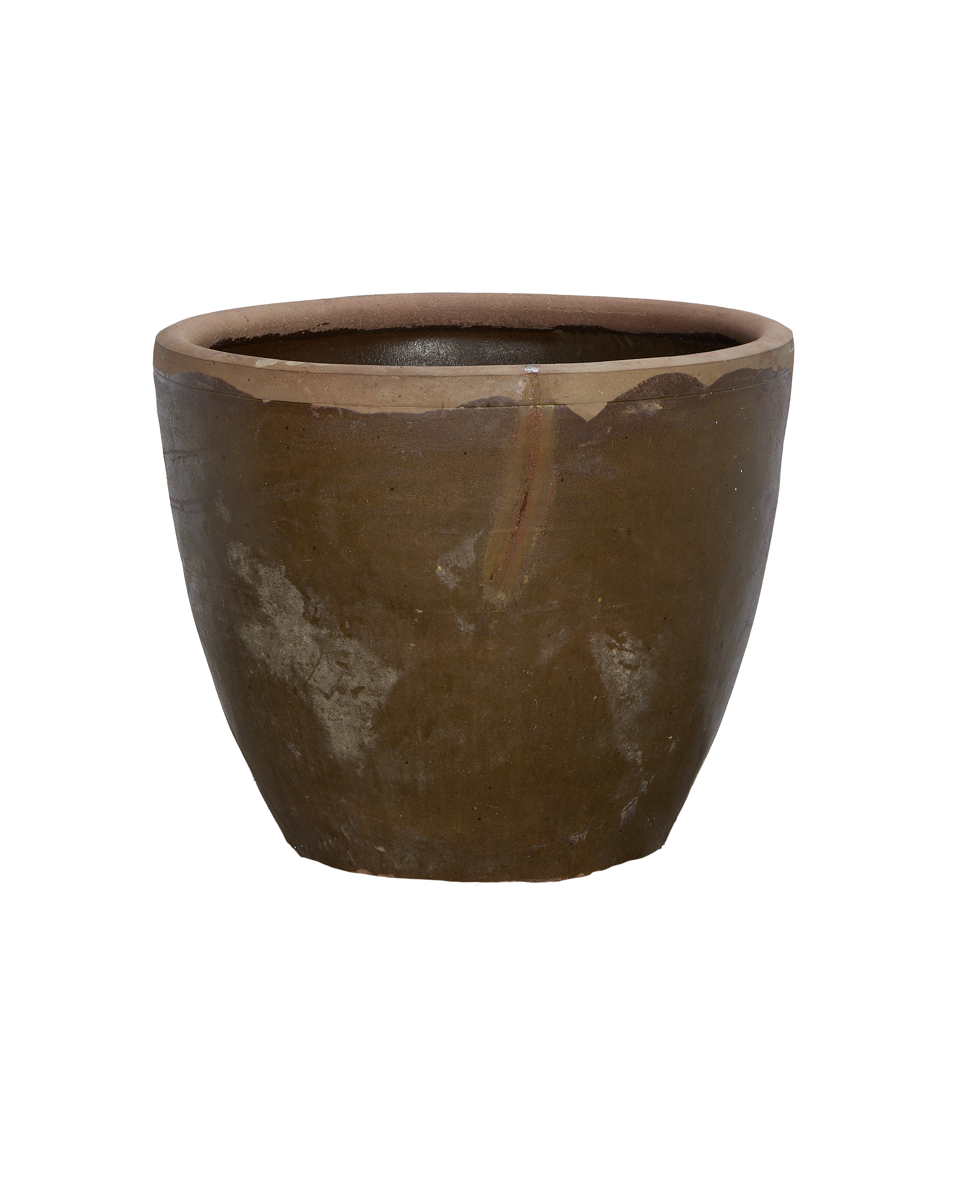 Vintage Chinese ceramic Mulberry Planter, OAK, with natural patinated surface texture.