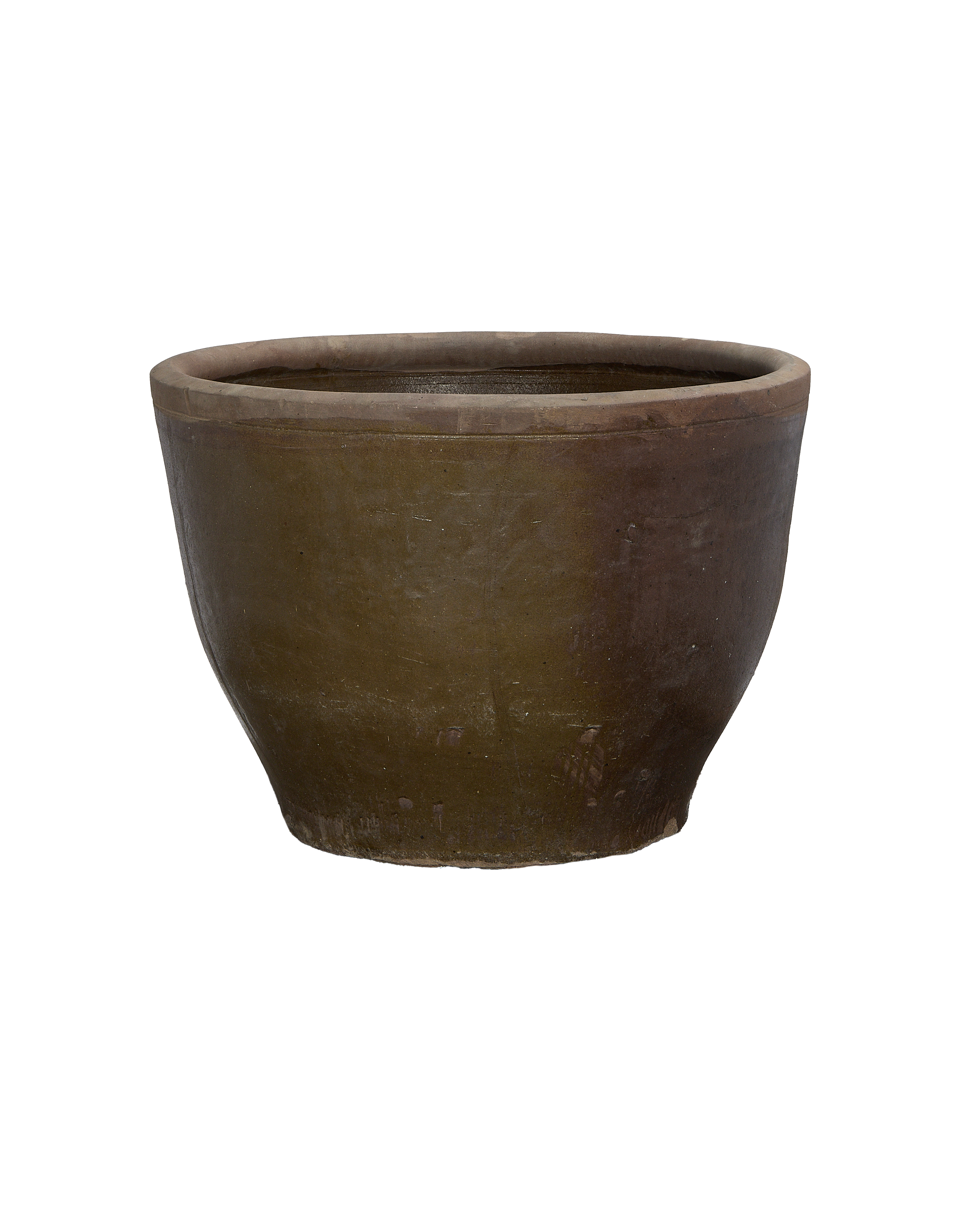 Vintage Chinese mulberry planter, distressed dark brown oak, rustic and weathered appearance.