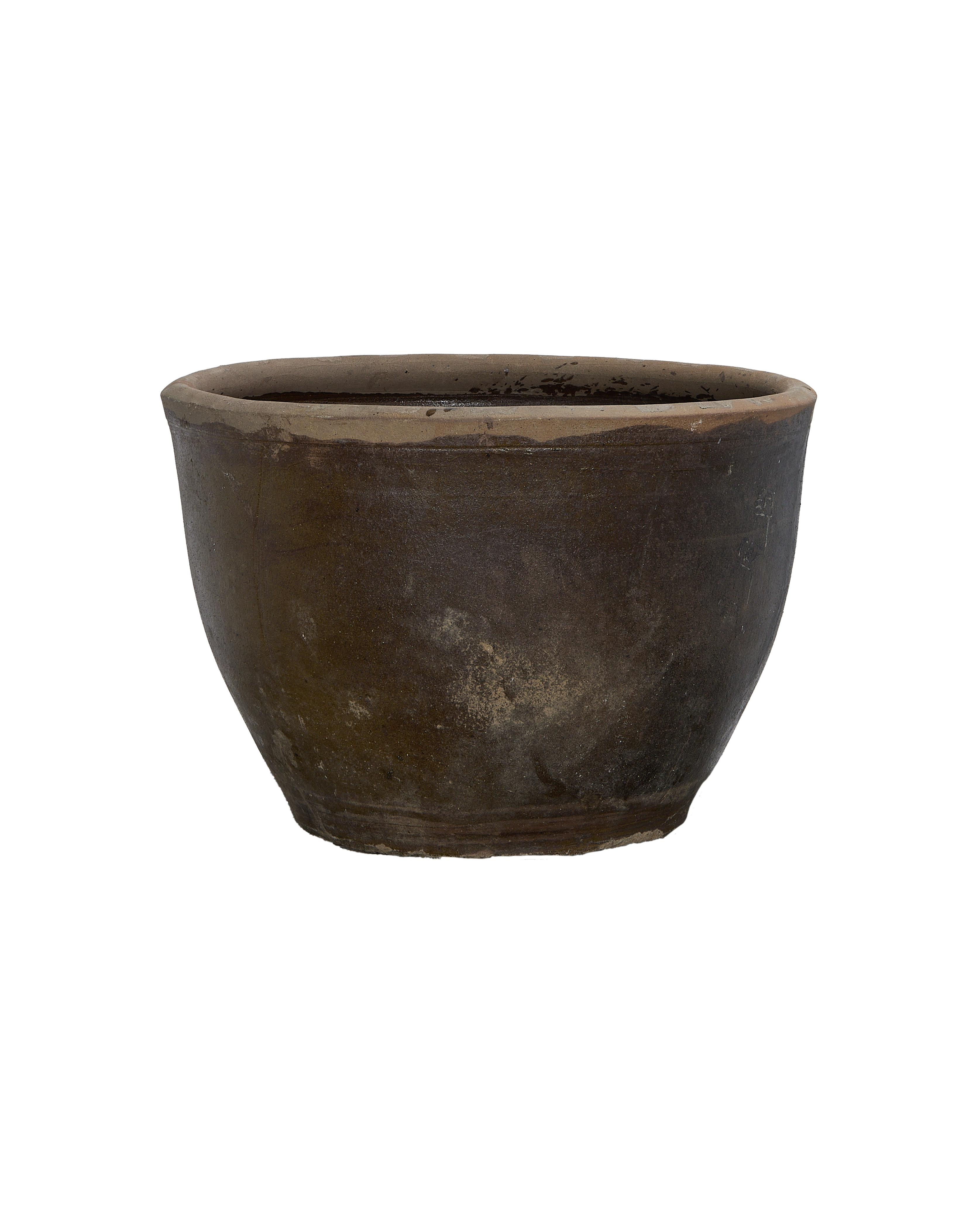 Vintage Mulberry Planter, ancient Chinese oak, weathered, showing texture and aged patina.