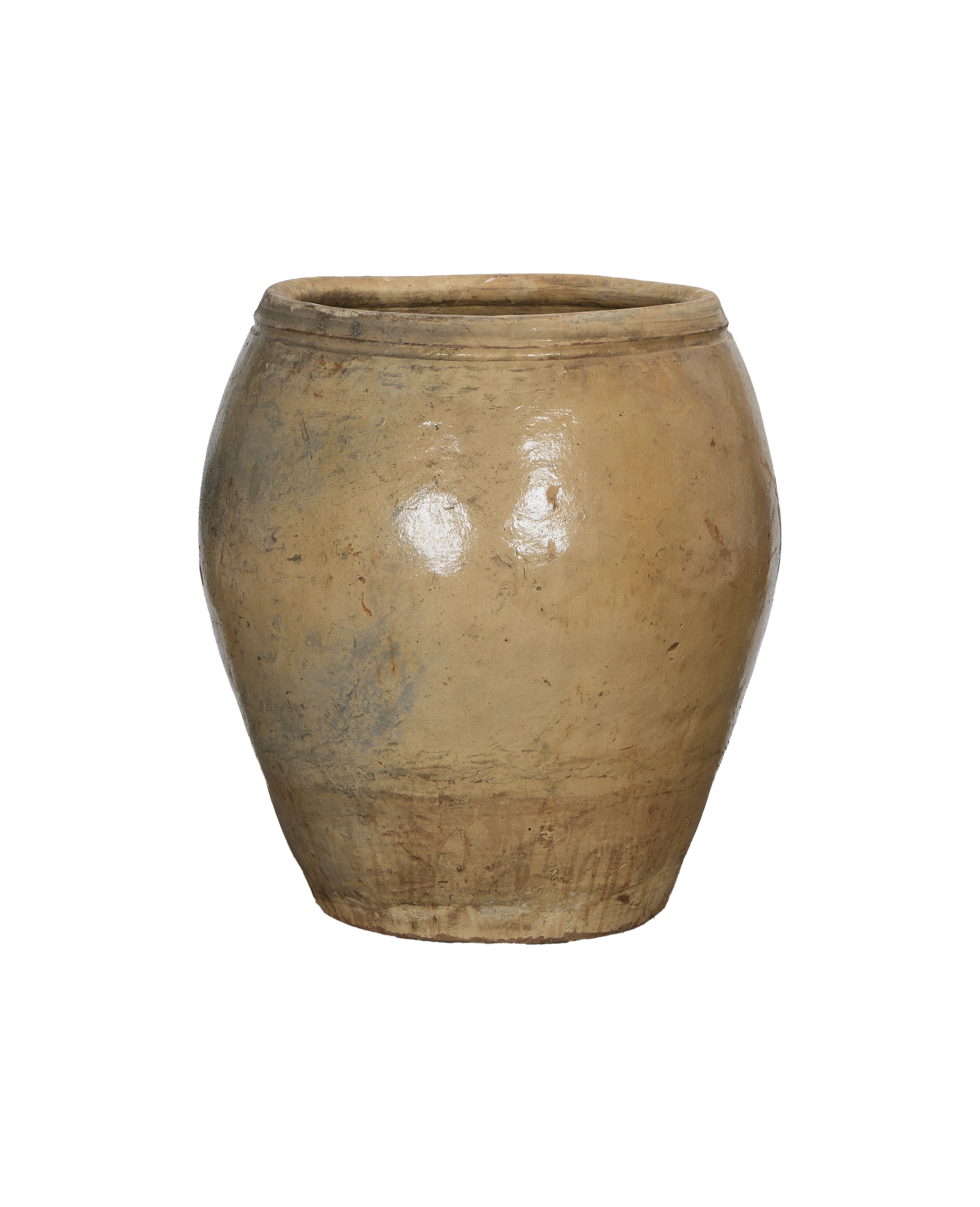 Vintage Chinese plum planter, oak, with natural aged beige and earthy brown patina.