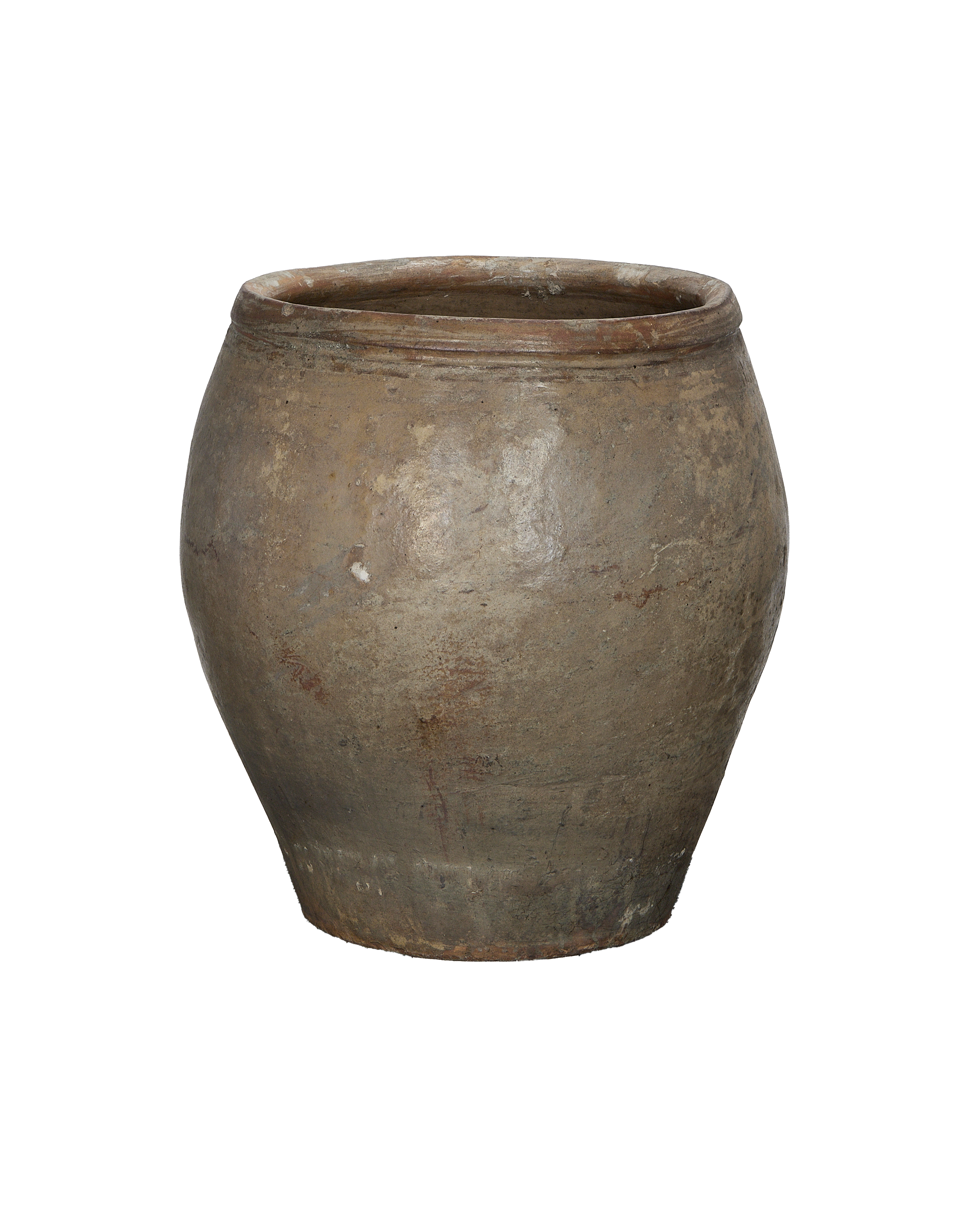 Vintage Chinese Plum Planter, full frontal view, showing weathered, textured oak finish.