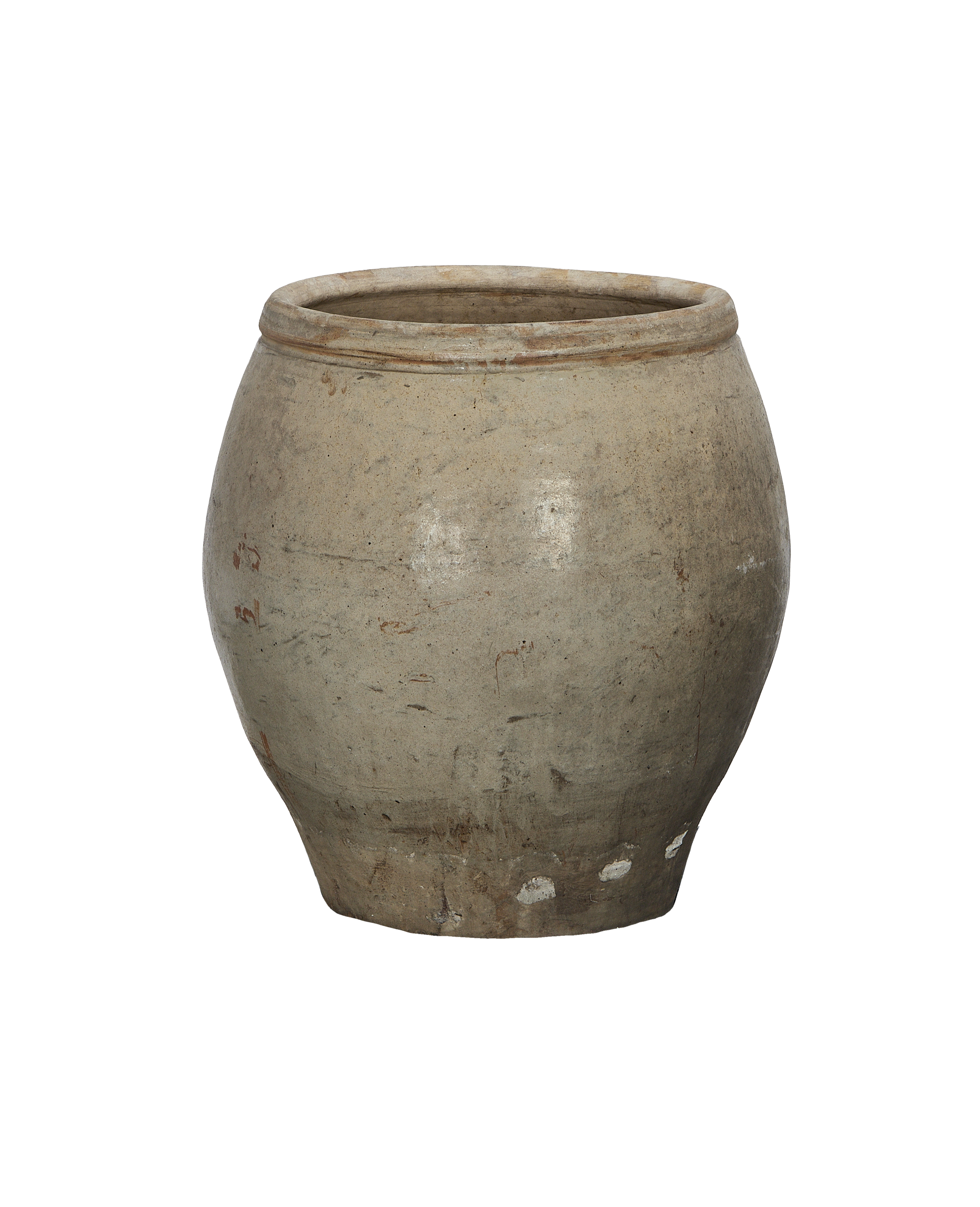 Vintage Chinese plum planter, oak-colored finish, showing its weathered texture and subtle signs of age.